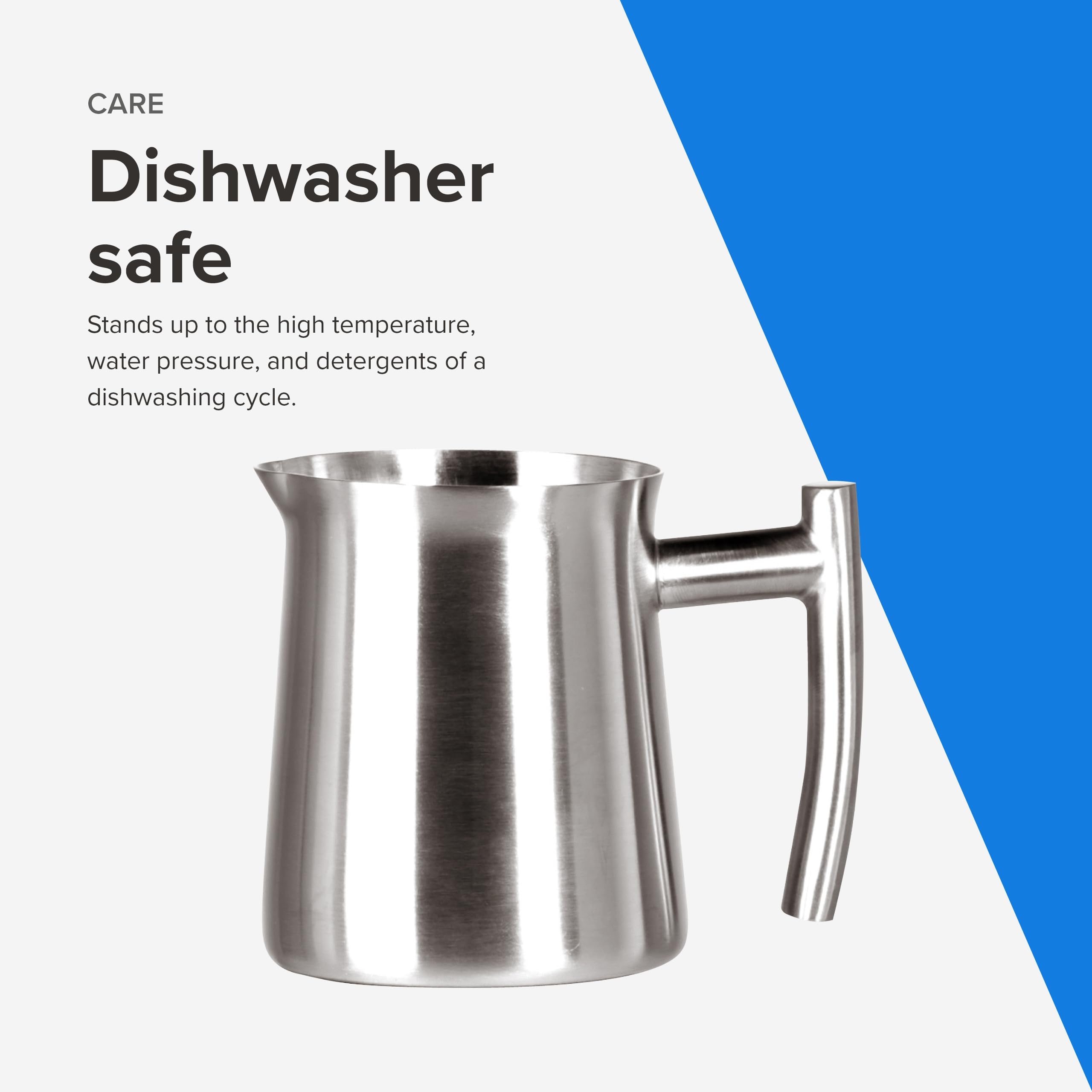 Frieling USA 10 oz Stainless Steel Milk Frother Pitcher - Professional Barista Grade Creamer Jug for Latte, Cappuccino & Hot Chocolate - Dishwasher Safe & Durable Brushed Finish - Perfect for Home Coffee Makers & Cafes
