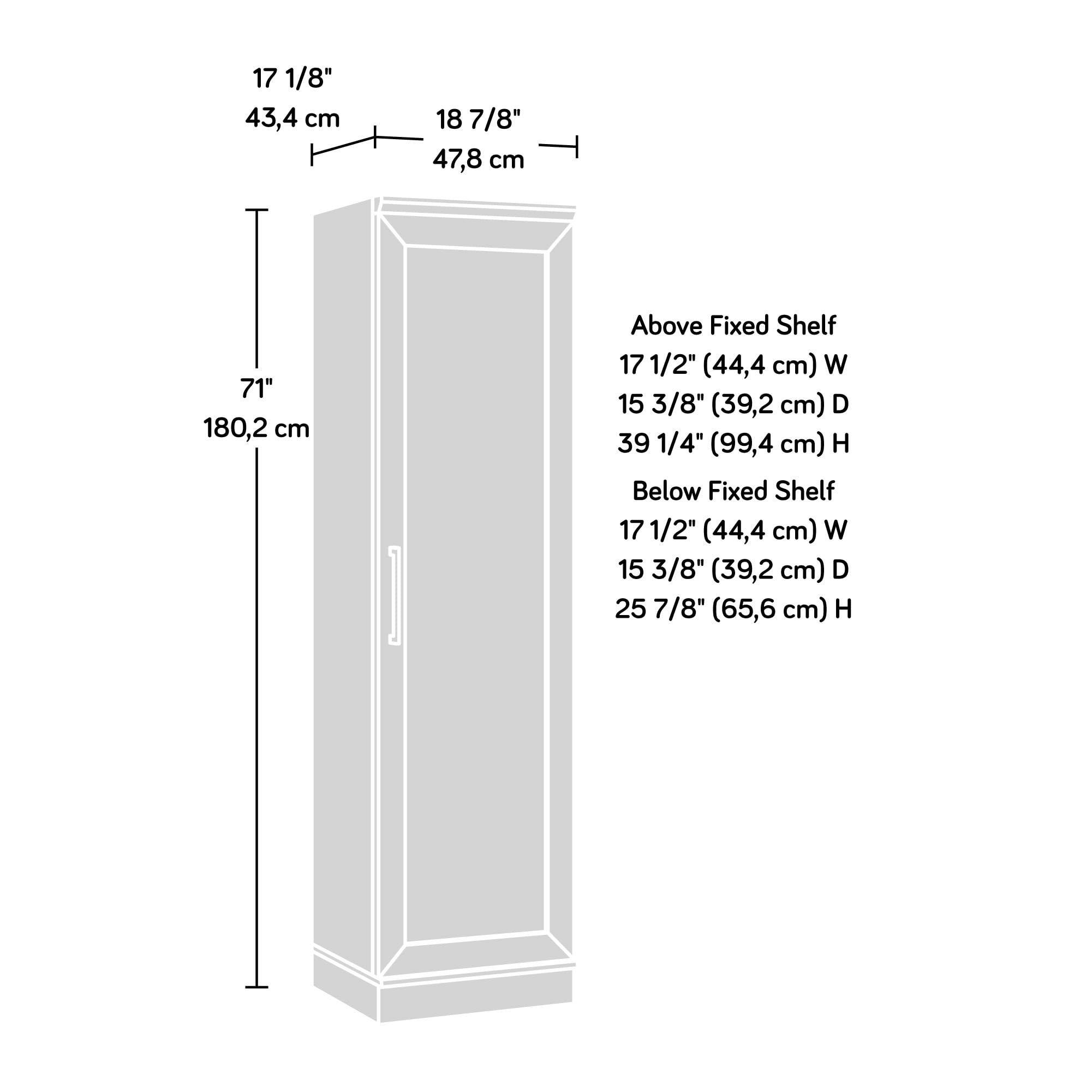 Sauder HomePlus Slim Single Door Pantry Cabinet with Adjustable Shelves - Narrow Storage Cabinet for Kitchen, Laundry & Bathroom in Soft White | Perfect for Small Spaces & Organized Home Storage