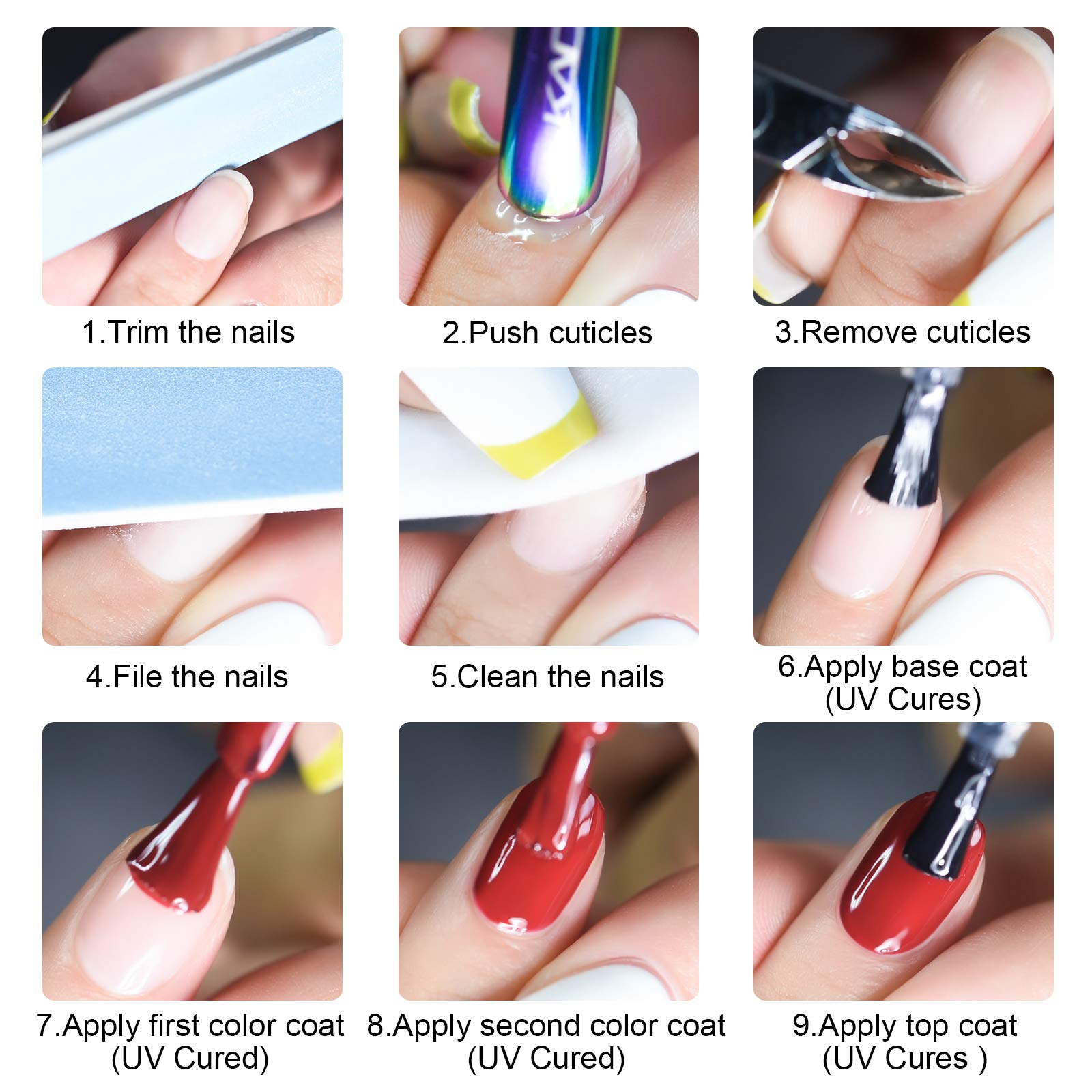 Alexnailart 6 Colors Soak Off UV LED Gel Nail Polish Set - Glitter & Sequin Nail Art Design for Manicure (10ml) | Perfect for Home Salon, Nail Art DIY & Professional Nail Designs