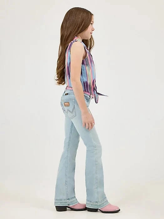Wrangler X Lainey Wilson Bleached Girls Boot Hugger Jeans - Stylish Denim for Everyday Wear & Country Outfits