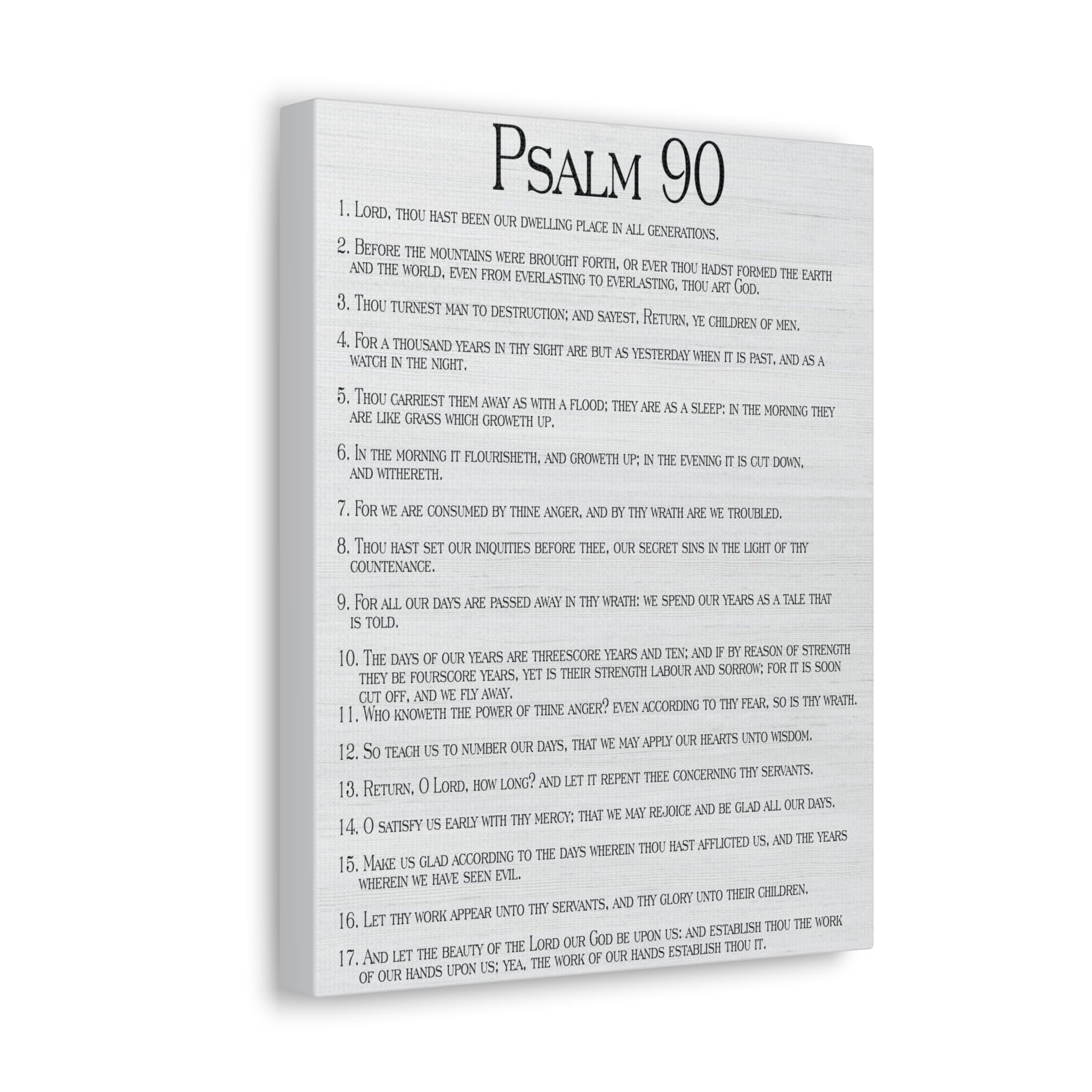 Bible Verse Canvas Wall Art - Psalm 90 'How Time Flies' Christian Scripture Print - Inspirational Religious Home Decor for Living Room, Bedroom & Church