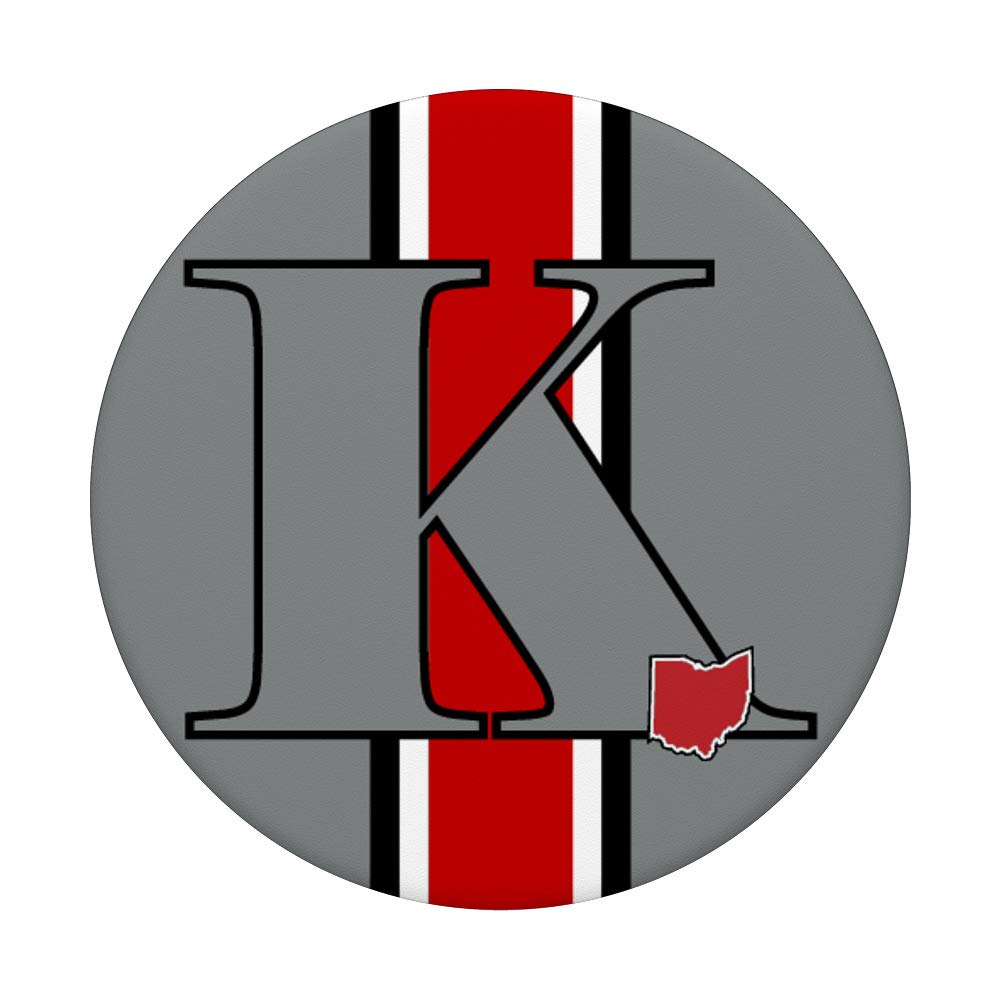 State of Ohio Letter K PopSocket PopGrip: Swappable Phone & Tablet Grip for Secure Hold and Stylish Customization - Perfect for Travel, Work, and Everyday Use