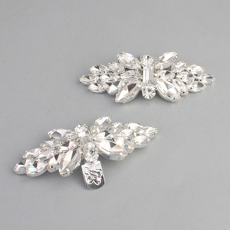1 Pair Rhinestone DIY Shoe Clip Charms for Wedding Shoes - Elegant Shoe Buckle Accessories for Bridal, Prom, Party & Special Occasions