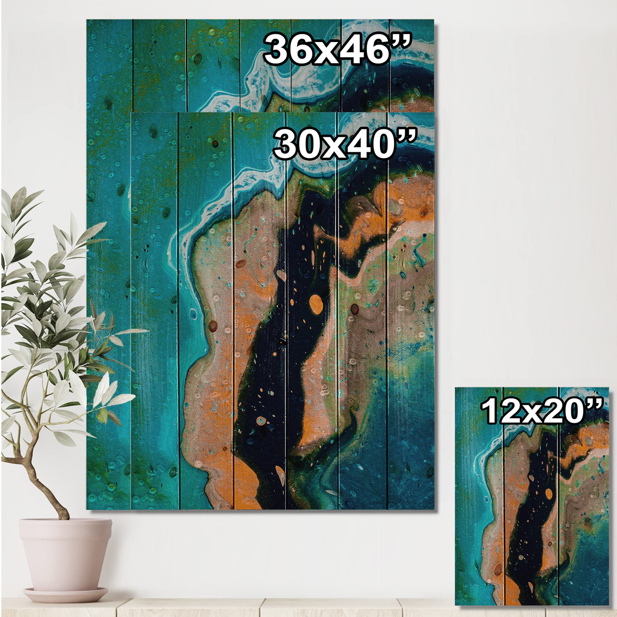 Abstract Orange and Black Wood Wall Art - Modern & Contemporary Wood Wall Decor, Large Pine Wood Panel Print - Perfect for Living Room, Bedroom, or Office Decor