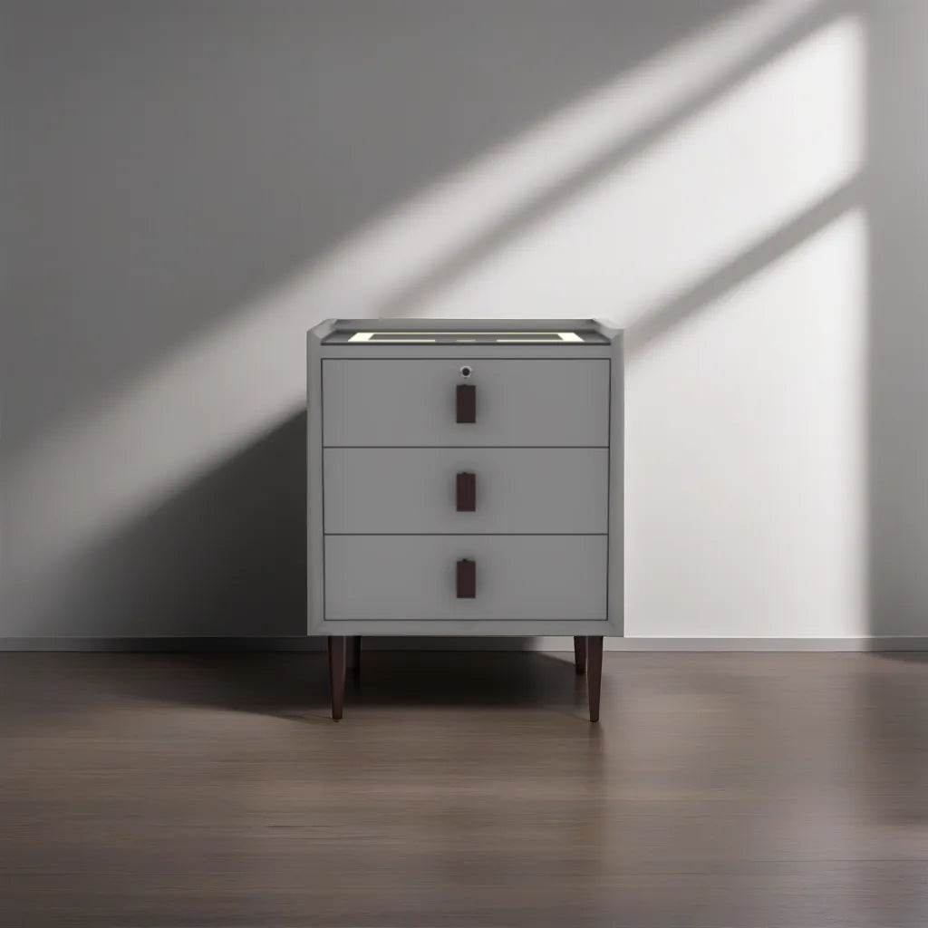 Jennison Modern Bedside Table with USB Charging Port, LED Light & Bluetooth Speaker - Perfect for Bedroom, Living Room, and Small Spaces