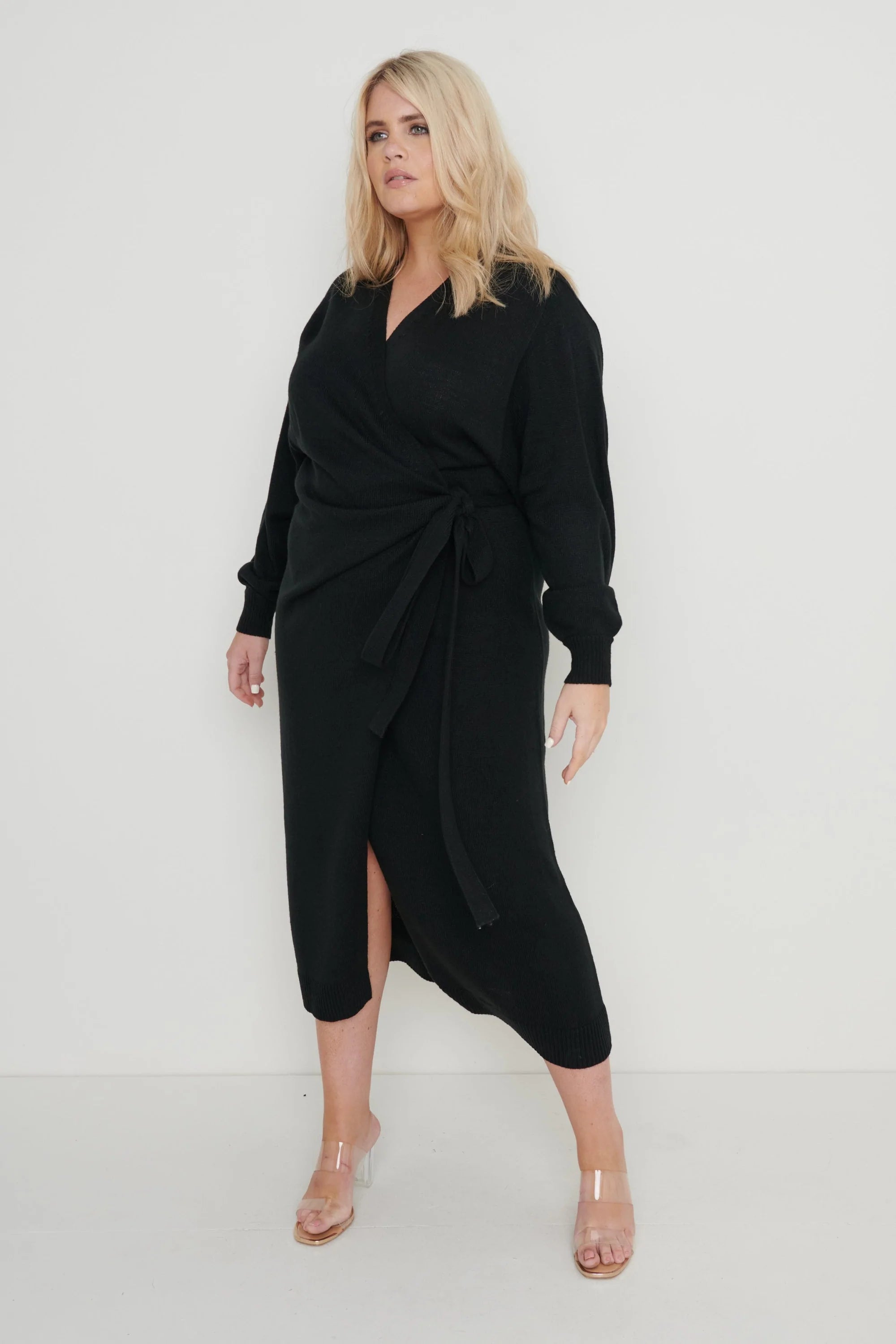 Beau Wrap Midi Dress for Women - Flattering V-Neck Summer Casual Dress with Belt - Perfect for Beach, Vacation, and Date Night Outfits