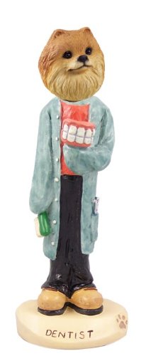 Pomeranian Red Dentist Doggie Collectible Figurine - Cute Decorative Statue for Home, Office & Gift Giving