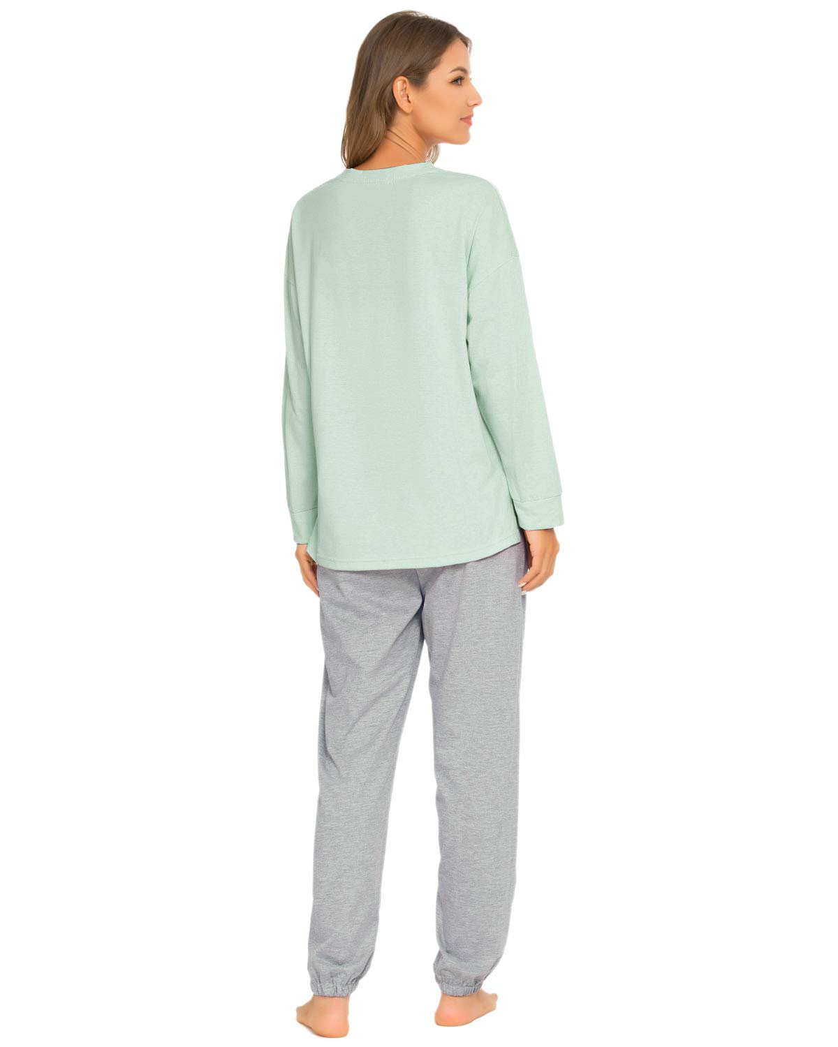 TOP-VIGOR Women's Pajama Sets - Soft Long Sleeve Sleepwear & Lounge Wear 2-Piece Set with Jogger Pants - Cozy Nightwear for Women | Perfect for Sleeping, Relaxing at Home, and Lounging