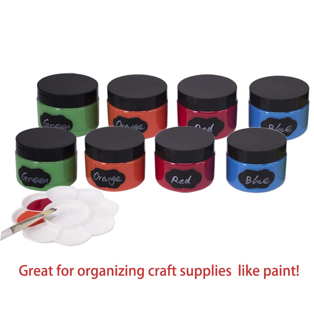 20 Pack 4oz Clear Plastic Slime Jars with Lids - Includes Spatula, Pen & Labels | Refillable Low Profile Containers for DIY Slime, Cosmetics, Travel Toiletries, Body Lotions & Sugar Scrubs | Perfect for Craft Storage, Party Favors & Travel Organization by ZMYBCPACK