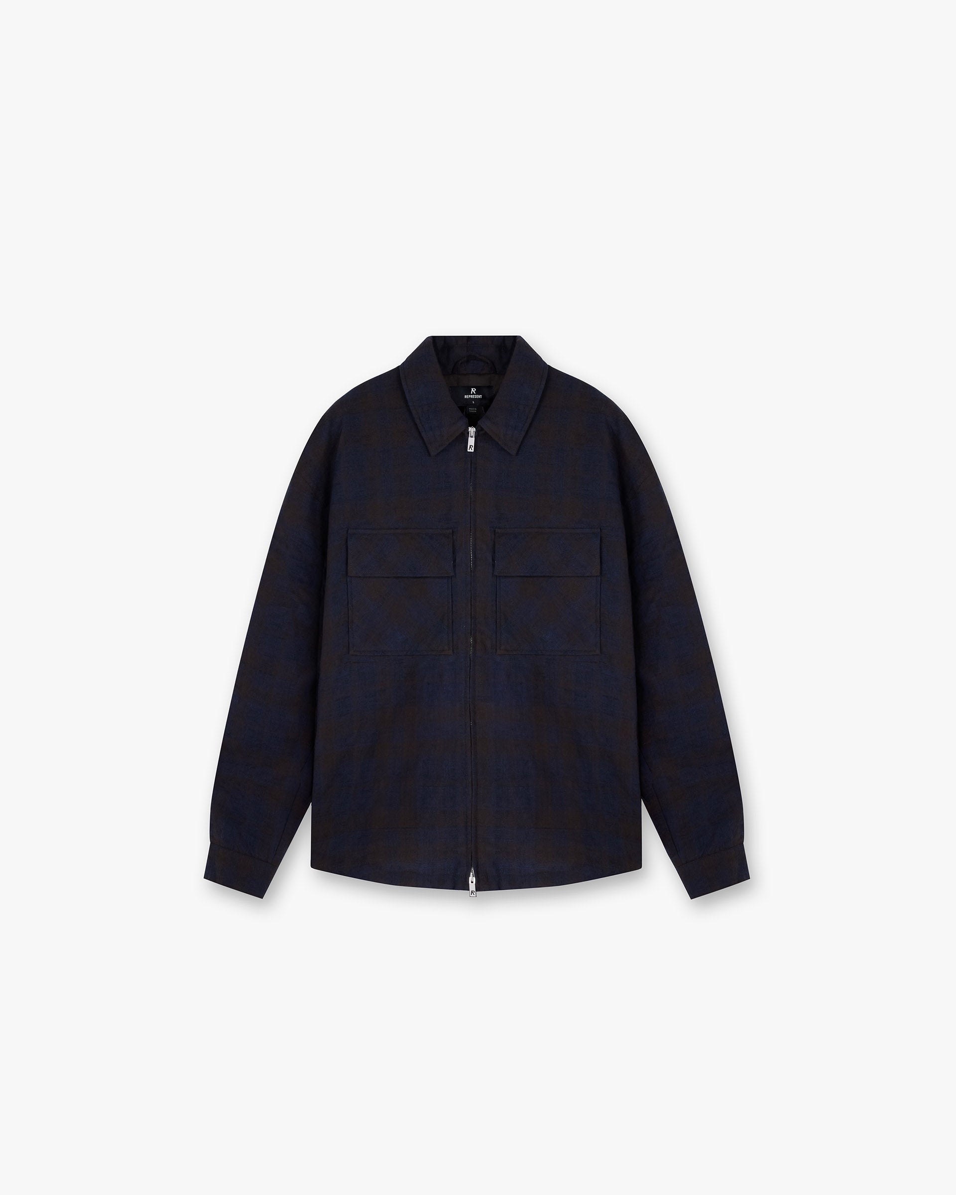 Men's Wadded Zip Overshirt Jacket - Warm Winter Fleece Lined Coat with Hood, Midnight Navy Blue - Perfect for Outdoor Activities & Casual Wear
