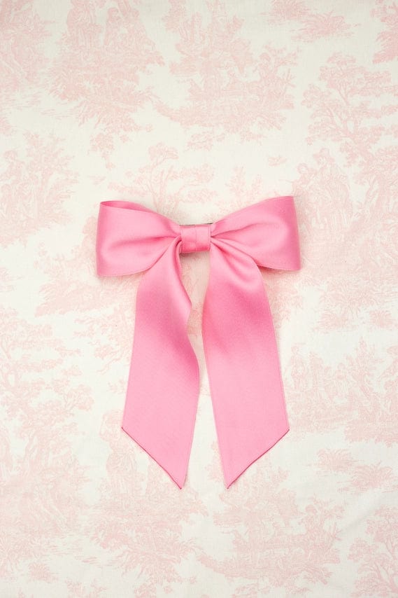 Elegant Pink Satin Hair Bow for Women & Girls - Perfect for Weddings, Parties & Special Occasions