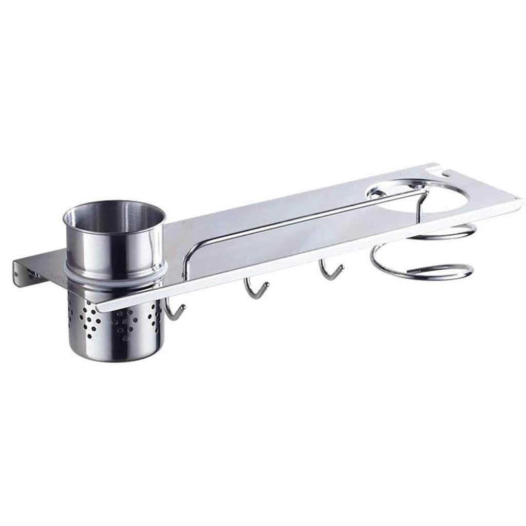 Multifunctional Wall Mounted Bathroom Shelf - Hair Dryer Holder & Storage Organizer (35cm) - Perfect for Small Bathrooms, Showers & Vanity Organization