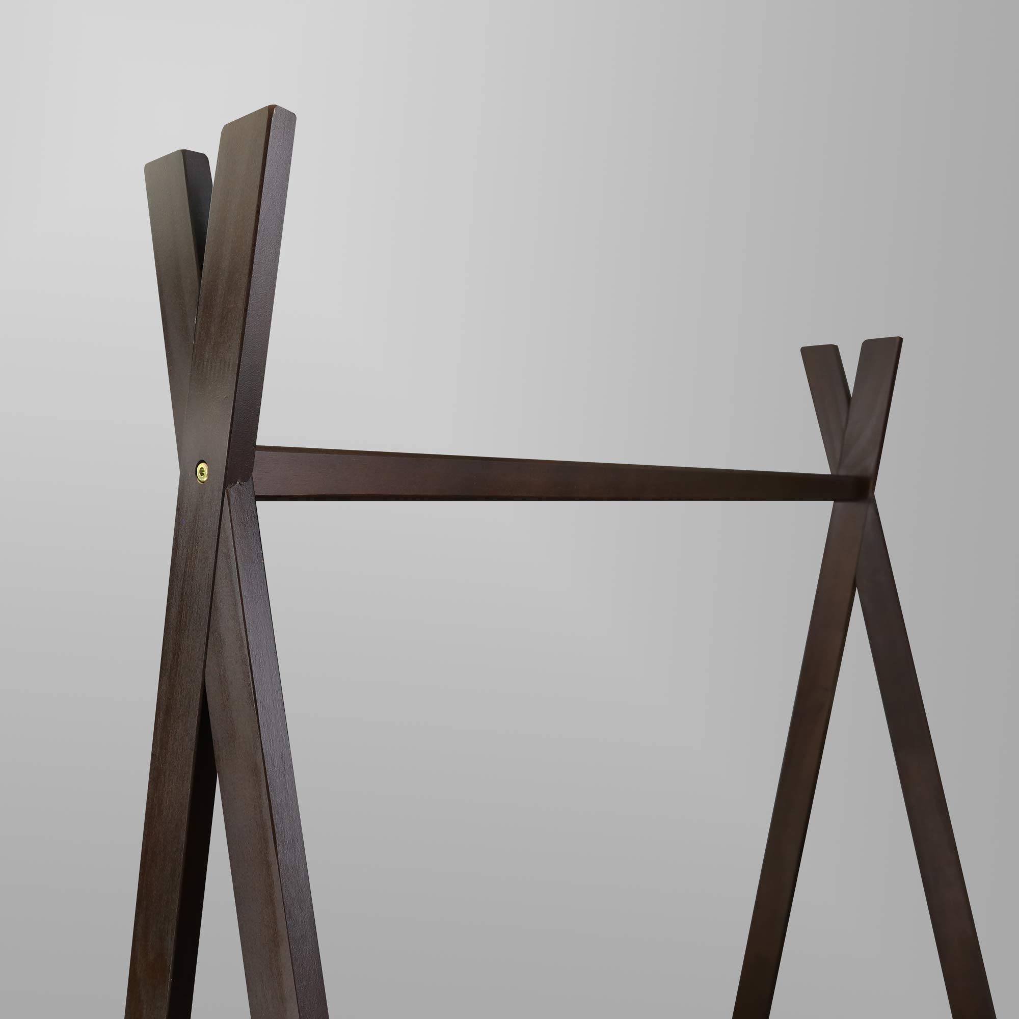 Stylish Truffle Brown Teepee Coat Rack with Shelf - Space-Saving Entryway Organizer for Hats, Bags & Jackets | Perfect for Hallway, Bedroom or Mudroom Decor