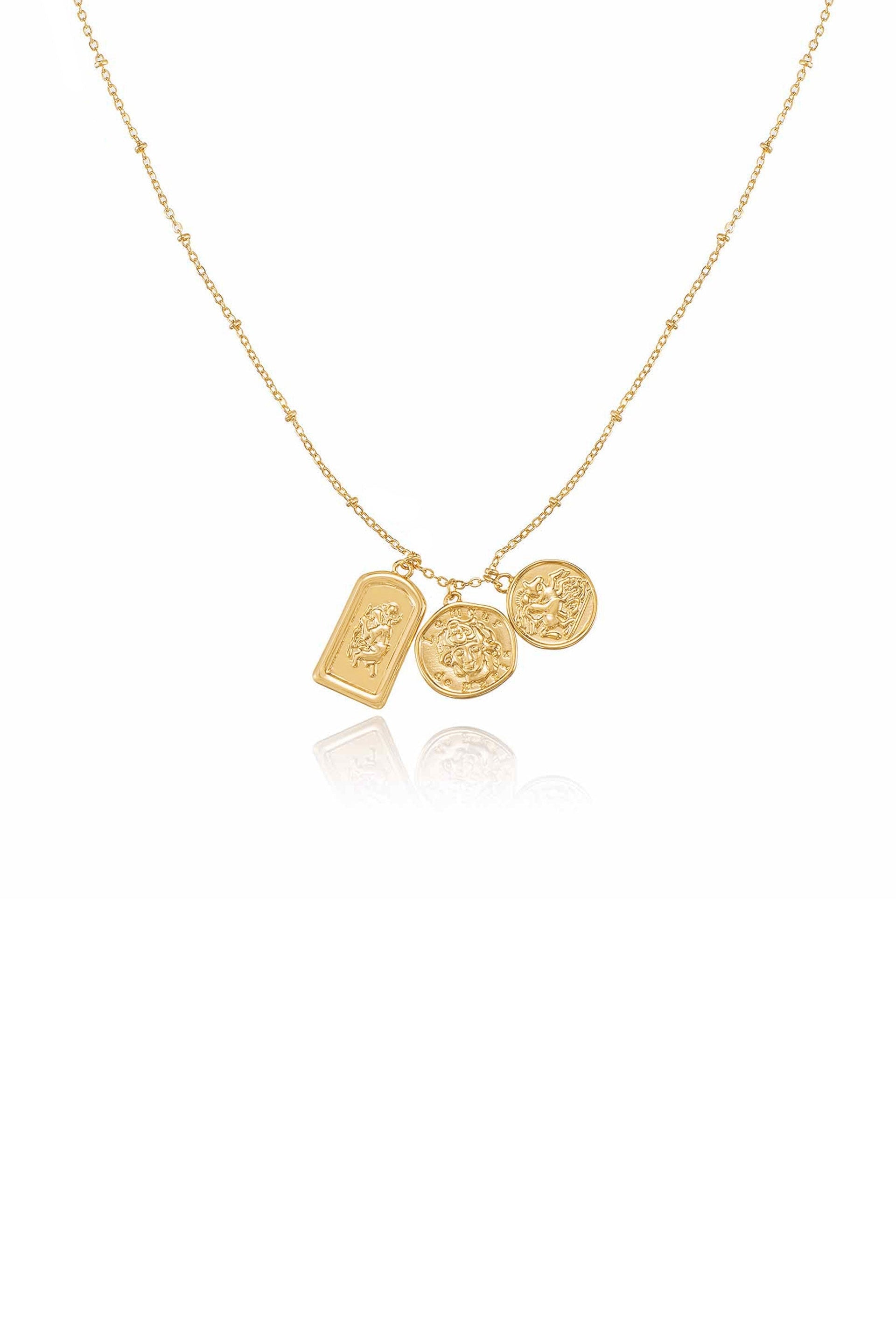 Lucky Coin Charms Talisman Necklace for Women - Spiritual Protection Jewelry for Good Fortune & Positive Energy | Perfect for Meditation, Gifts & Everyday Wear