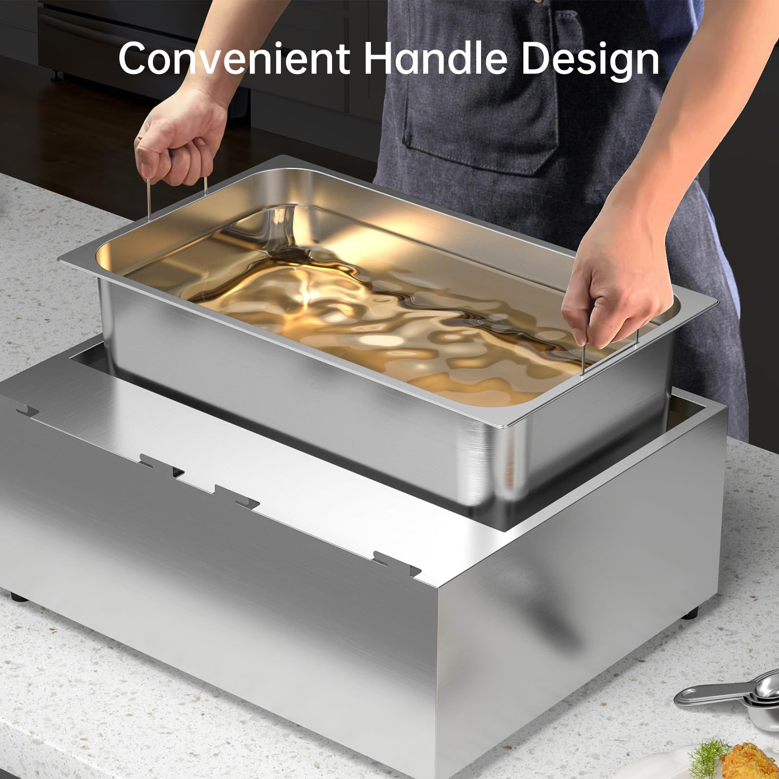 Upgraded 31.7Qt Commercial Deep Fryer - Triple Basket Electric Countertop Fryer for Whole Fish or Turkey with Temperature Limiter | UL Certified | Perfect for Restaurants, Catering & Outdoor Cooking