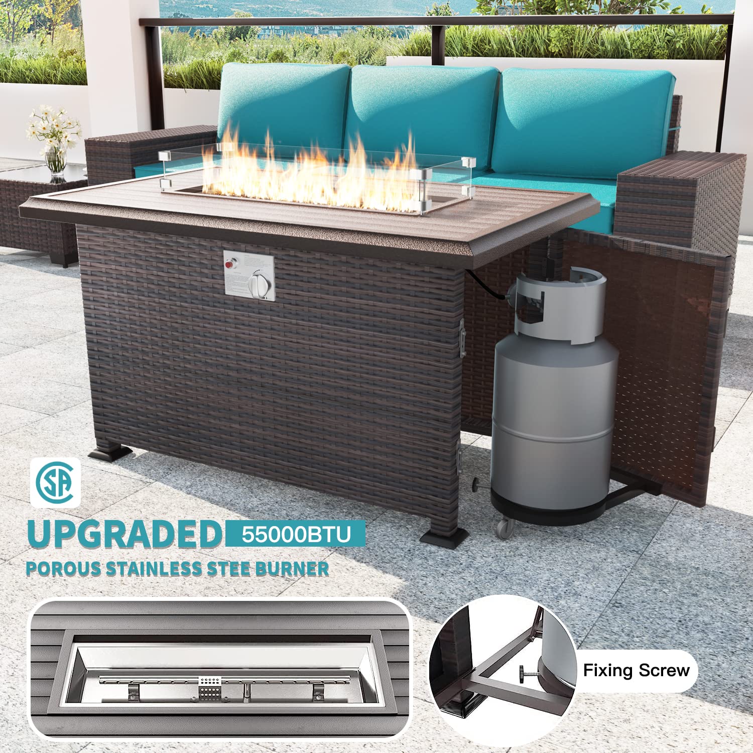 **Kullavik 7-Piece Outdoor Patio Furniture Set with 43