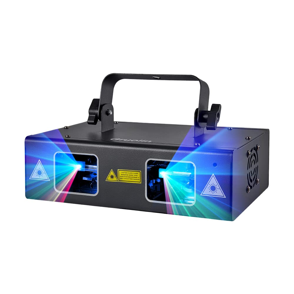 Gruolin RGB Full Color Laser Stage Light - Sound Activated & DMX Control DJ Party Lights with Dynamic Patterns Projector | Perfect for Nightclubs, Bars, Concerts, Home Parties & DJ Performances
