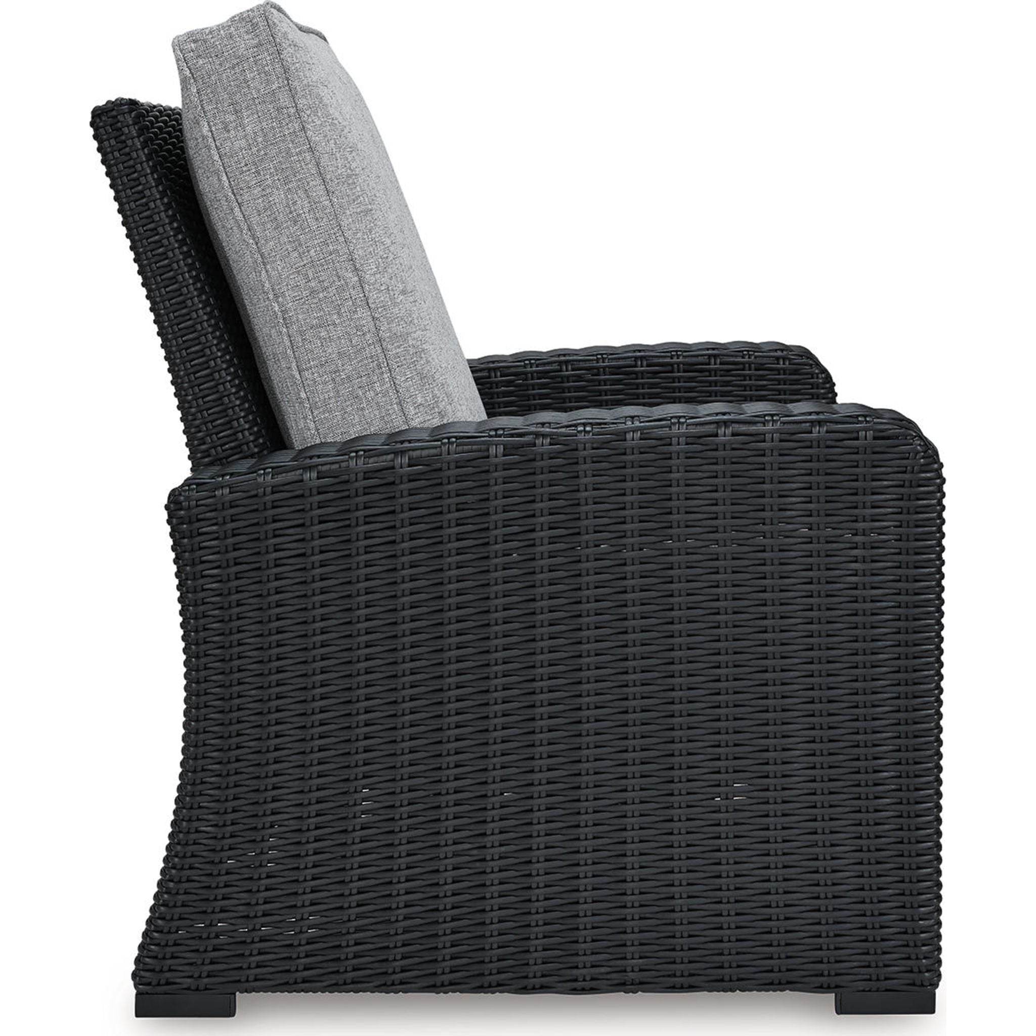 Beachcroft Outdoor Recliner Chair - Adjustable Patio Lounge Chair with Cup Holder, Black/Light Gray - Perfect for Poolside, Backyard, Beach & Garden Relaxation