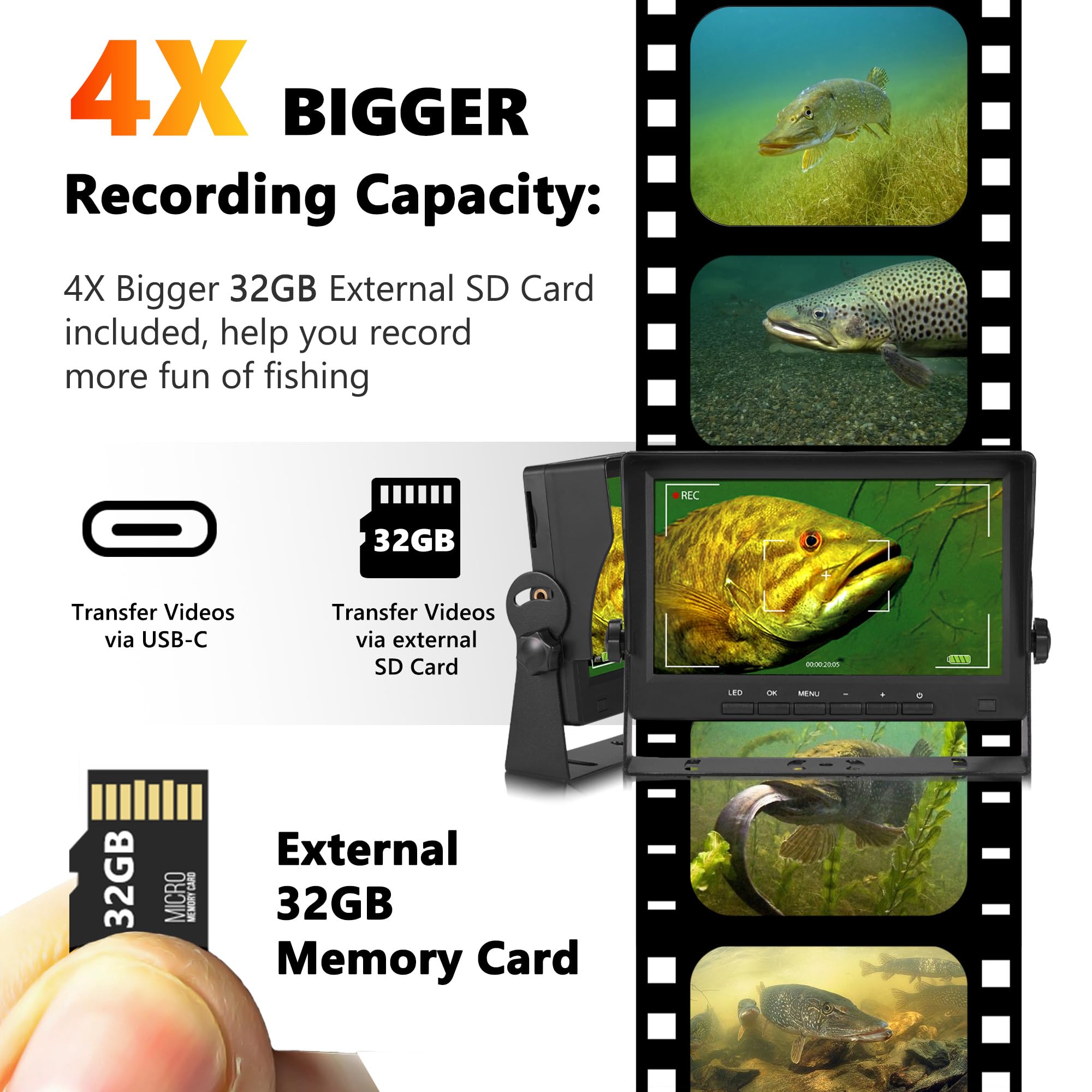 2024 Upgraded Underwater Fishing Camera with DVR 32GB - 7