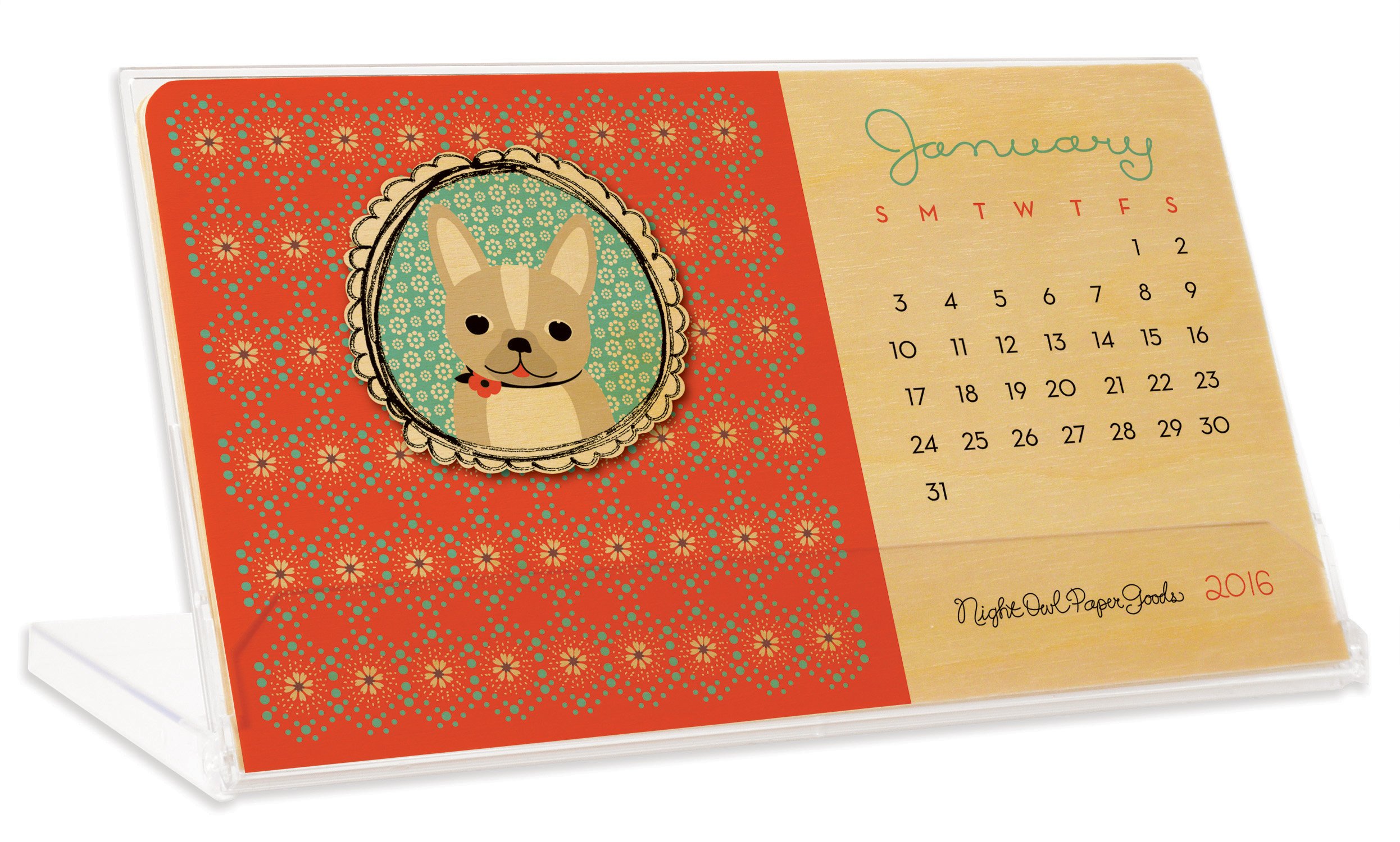 2016 Real Wood Critter Desk Calendar - Handcrafted Wooden Animal Theme Planner for Office & Home Decor | Perfect Gift for Nature Lovers & Stationery Enthusiasts | Use as Desk Organizer, Wall Art, or Daily Planner