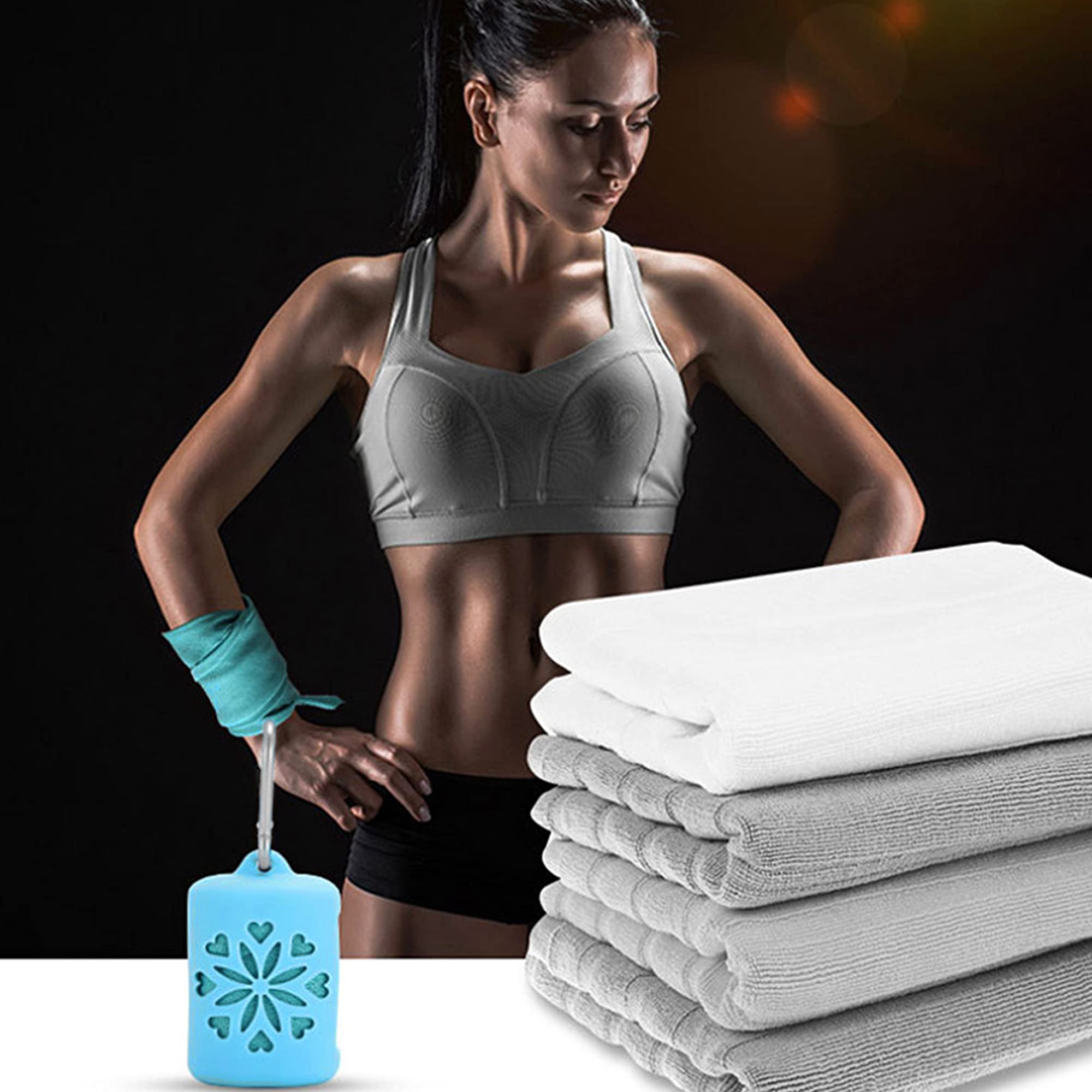 Quick Dry Camp Towels - Super Absorbent Microfiber Towels with Portable Silicone Case for Gym, Beach, Yoga, Sports & Travel | Lightweight & Fast Drying for Outdoor Adventures, Swimming & Fitness