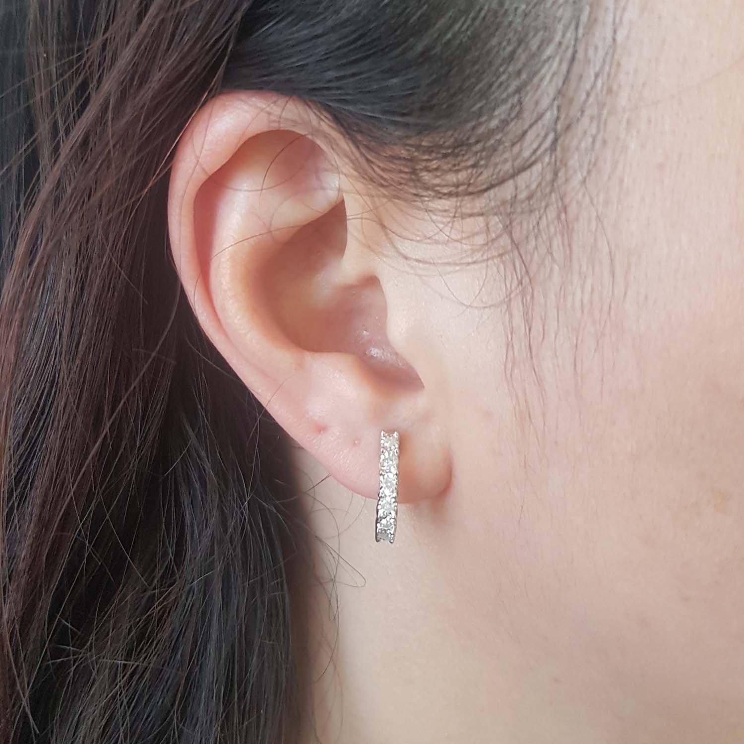 0.25 Carat Round White Diamond Hoop Earrings for Women - Sterling Silver Dazzlingrock Collection | Elegant Everyday Jewelry & Special Occasion Gift