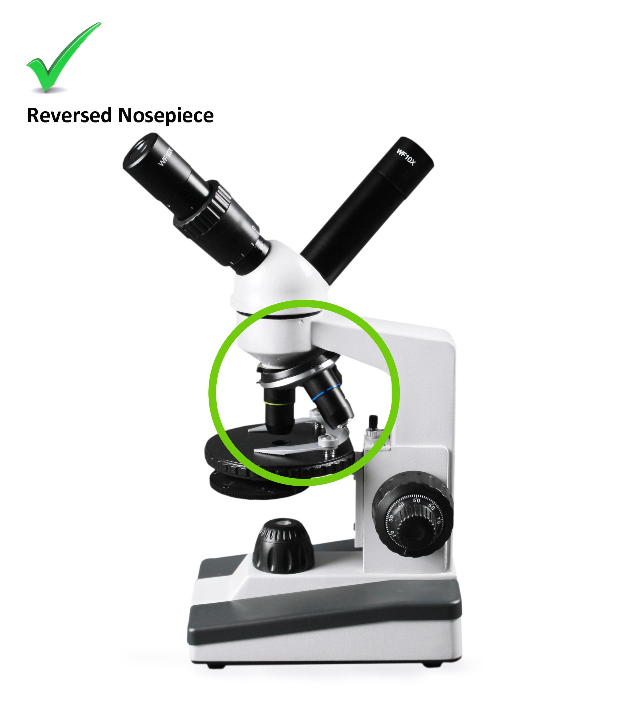 Vision Scientific VME0019-T-RC-P3 Dual View Elementary Microscope with Rechargeable Battery, Microscope Book & 50 Prepared Slides - Perfect for Kids Science Discovery, Classroom Learning & Home Education