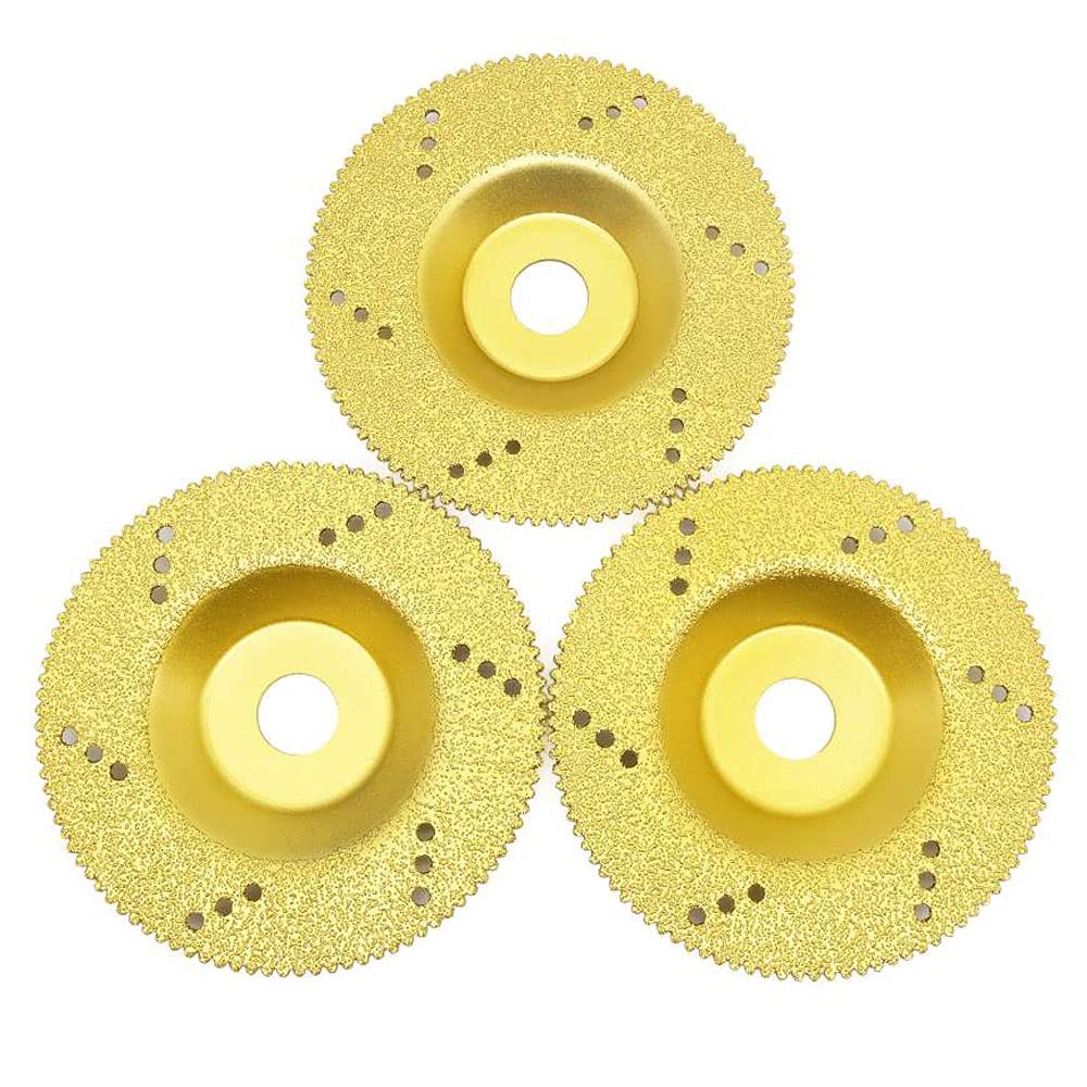4 Inch Diamond Grinding Cup Wheels 3-Pack - Vacuum Brazed Concrete Cutting Saw Blades for Angle Grinder - Perfect for Concrete Surface Grinding, Masonry Work & DIY Home Renovation Projects