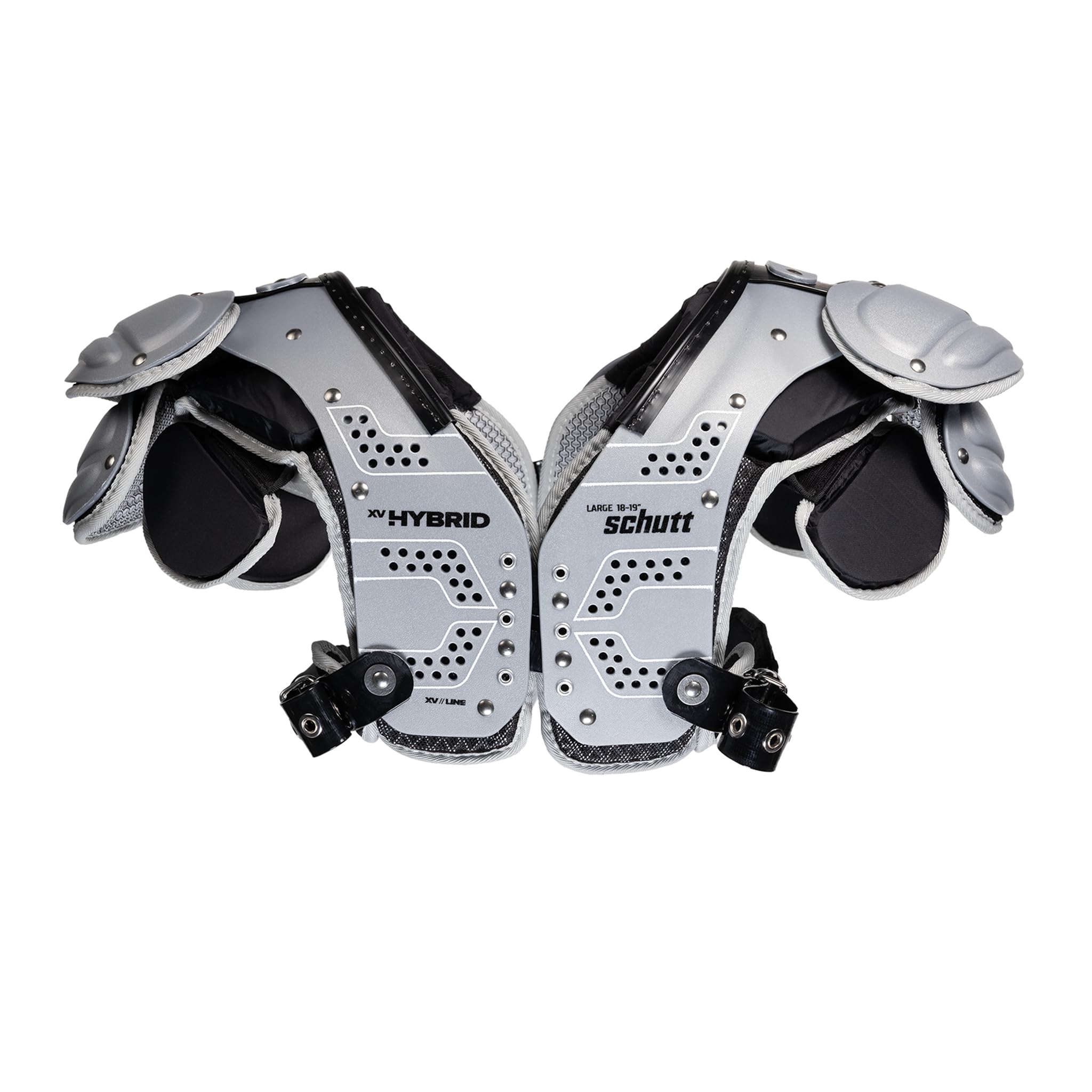 Schutt XV Line Football Shoulder Pads - Offensive & Defensive Lineman Protection Gear for High Impact Play | Ideal for Tackle Football Practice & Games
