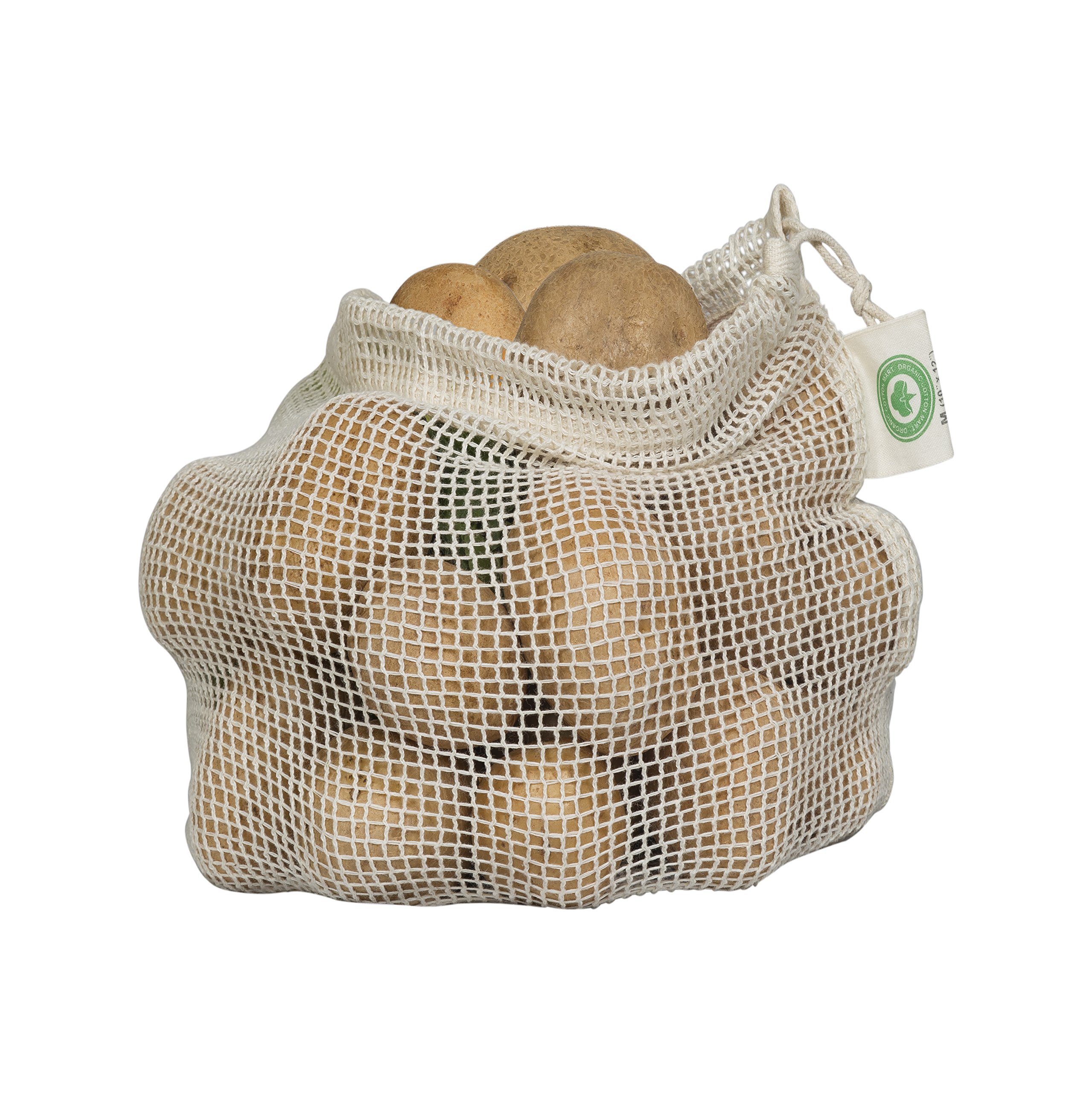 Reusable Mesh Grocery Bags for Fruits & Vegetables | Eco-Friendly Produce Bags | 6-Pack (3XL+3L) for Shopping & Storage