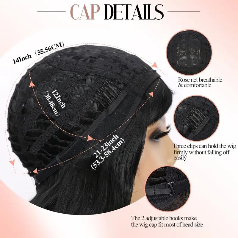 Natural Looking 26 Inch Wavy Long Synthetic Hair Wig for Women | Centre Parting Curly Wig with Wig Cap & Comb | Perfect for Alopecia, Chemotherapy & Everyday Styling | Heat Resistant & Lightweight for All-Day Comfort
