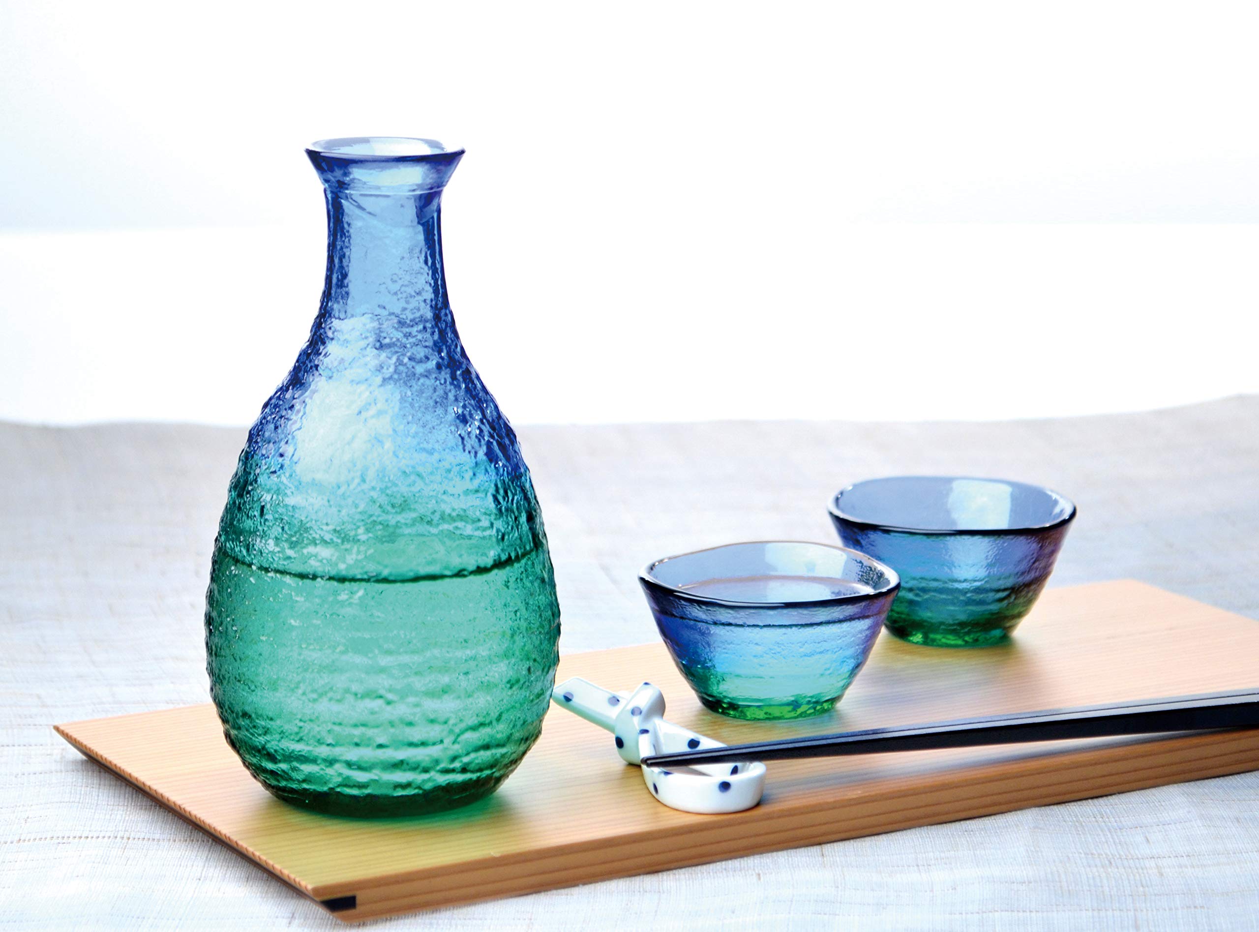Premium Japanese Sake Cup - Toyo Sasaki Glass WA54CB/EG Clear Gui Cup 1.4 fl oz (40ml) Coral Sea Design - Authentic Handcrafted in Japan - Perfect for Sake Tasting, Japanese Tea Ceremonies & Elegant Dinner Parties