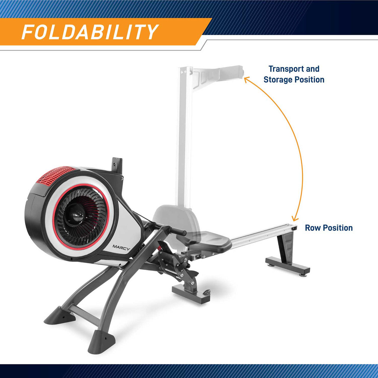 Marcy Turbine Rower NS-6050RE - Premium Home Rowing Machine for Full Body Workout, Cardio & Strength Training - Perfect for Home Gym, Small Spaces & Indoor Fitness