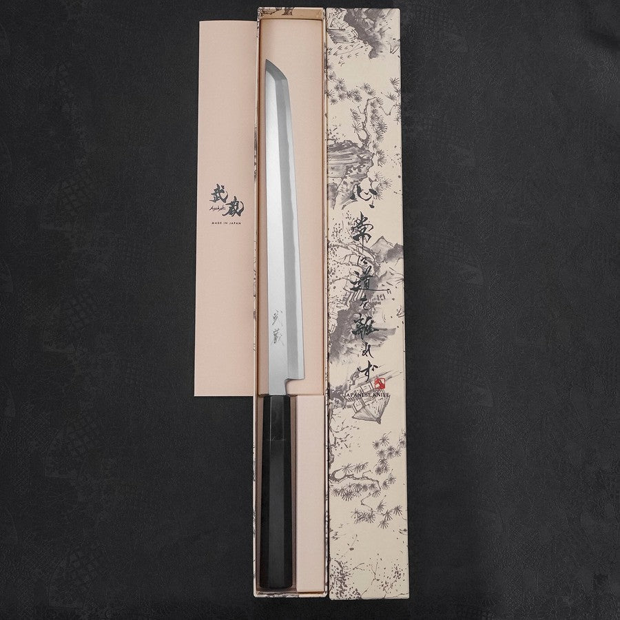 Premium Sakimaru Takohiki Japanese Knife - White Steel #2, Kasumi Finish, Buffalo Ebony Handle, 270mm - Perfect for Sushi, Sashimi & Precision Cutting