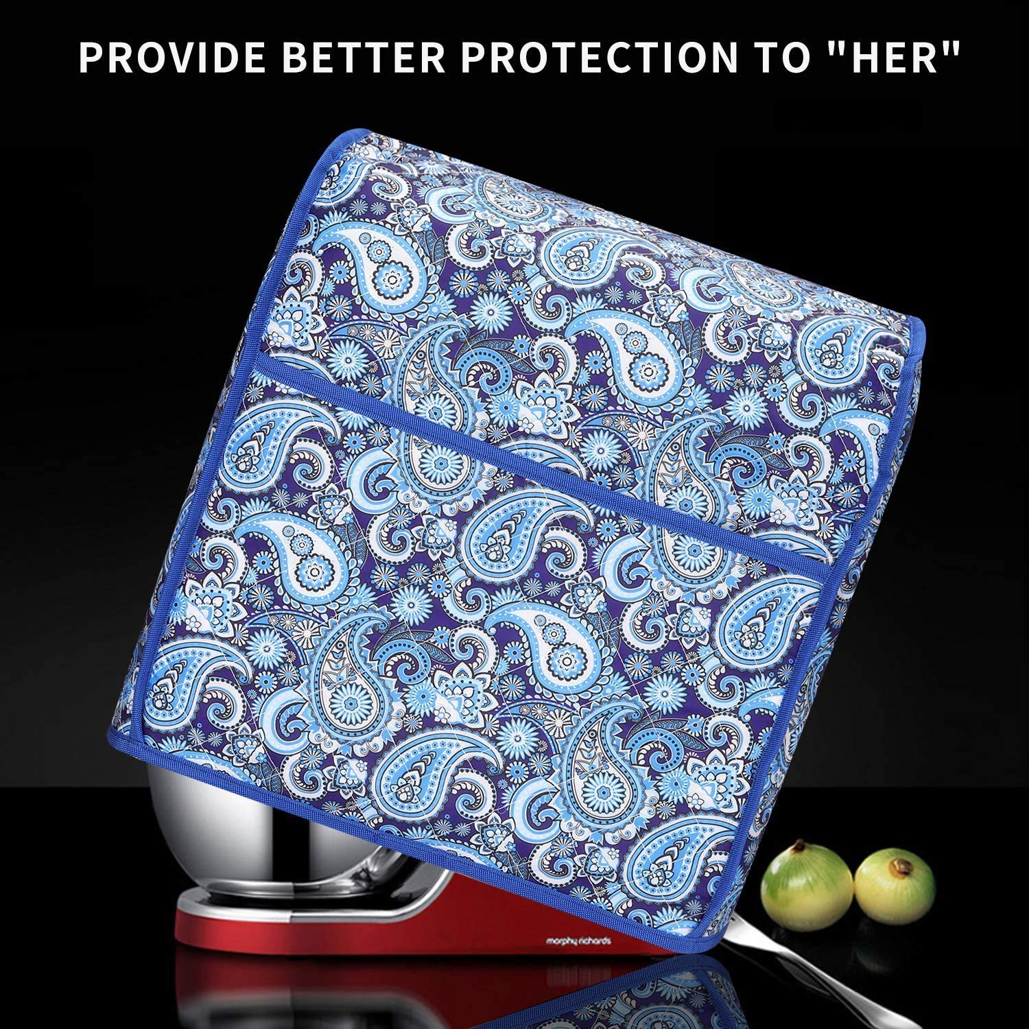 KitchenAid Mixer Cover for 6-8 Quart Stand Mixers, Durable Dust Protector Compatible with KitchenAid & Hamilton, Paisley Design, Perfect for Baking and Kitchen Storage