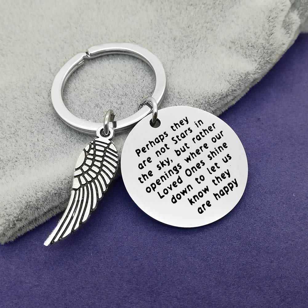 Memorial Keychain - Sympathy Gift for Loss, Remembrance Keepsake - 'Perhaps They Are Not Stars in The Sky' - In Memory of Loved Ones | Perfect for Funerals, Memorial Services & Comforting Grieving Friends