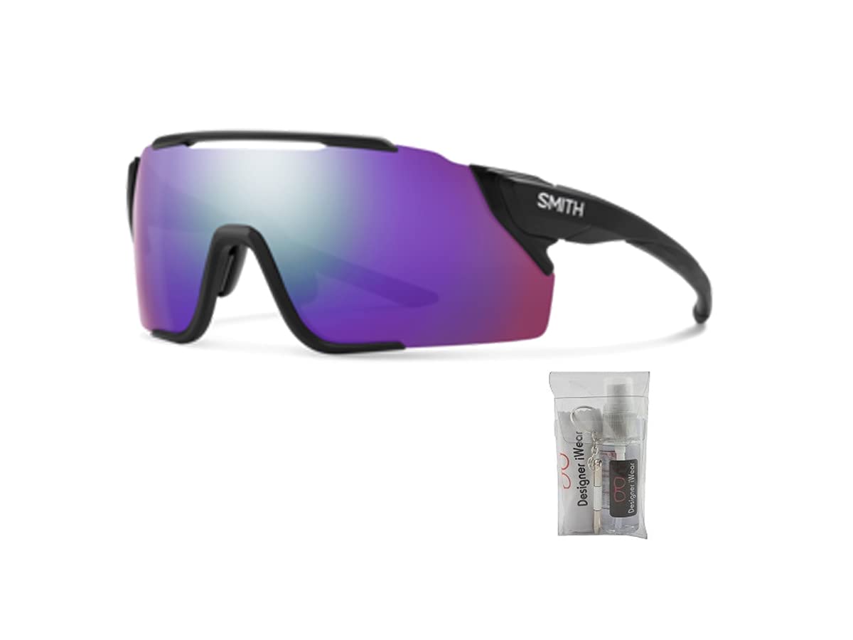 SMITH Attack Rectangle Sunglasses for Men & Women - UV Protection Polarized Sports Sunglasses + Premium Eyewear Care Kit Bundle | Perfect for Running, Cycling, Hiking & Outdoor Activities
