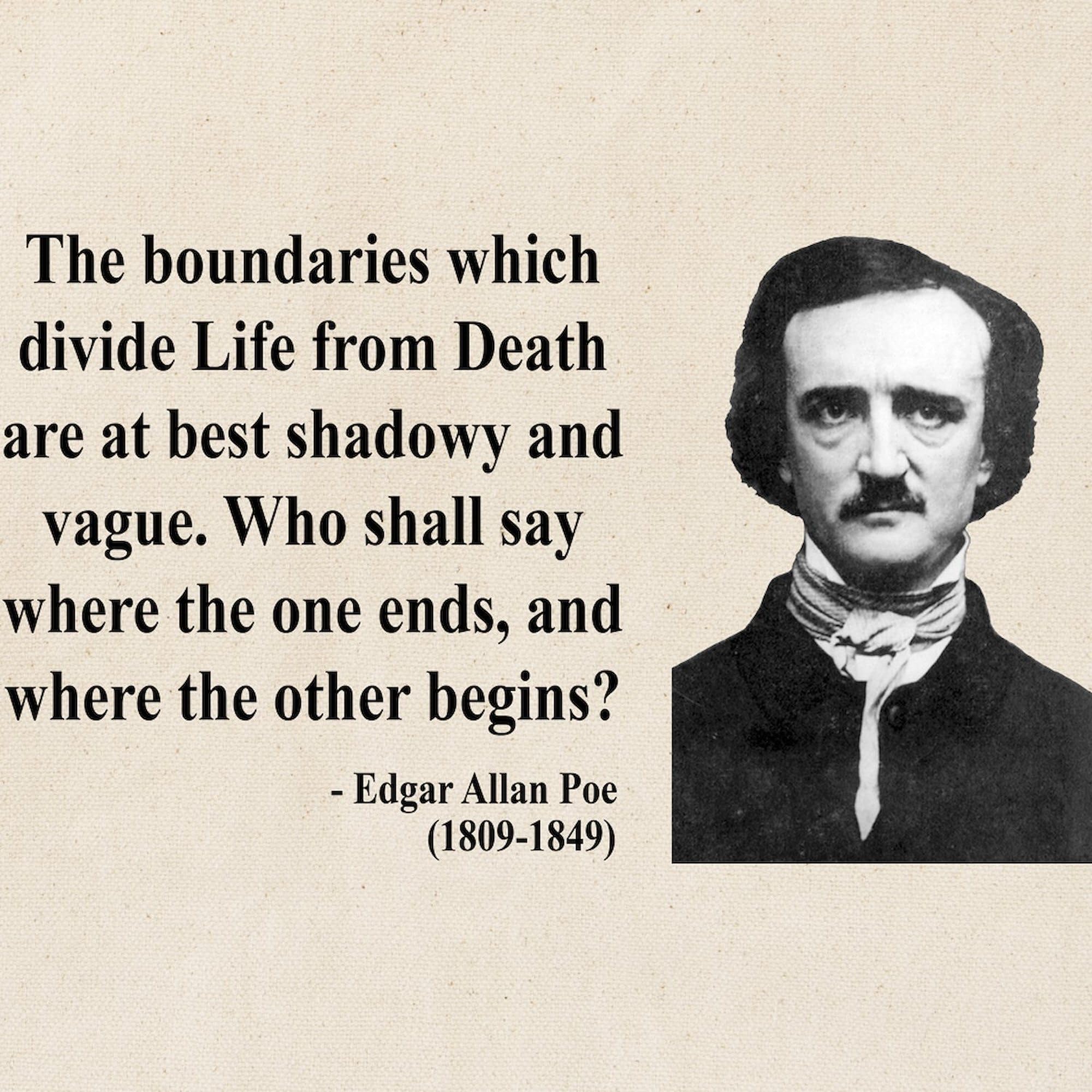 Edgar Allan Poe 16oz Canvas Tote Bag - Natural Reusable Shopping Bag for Book Lovers & Literary Fans - Perfect for Library, Bookstore & Coffee Shop Outings