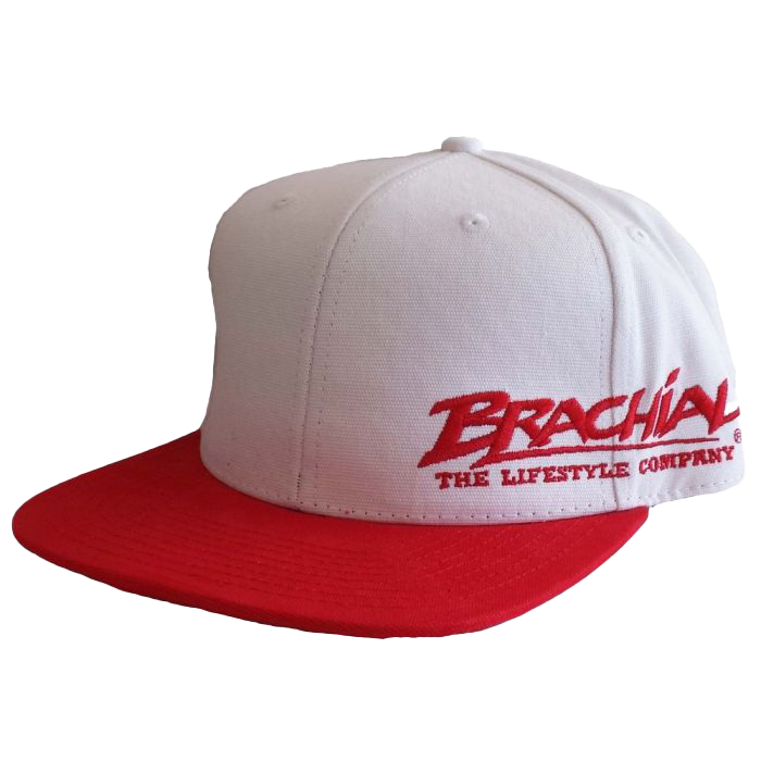 Brachial Snapback Cap - Adjustable Unisex Baseball Hat for Men & Women - White/Red - Perfect for Sports, Outdoor Activities & Casual Wear