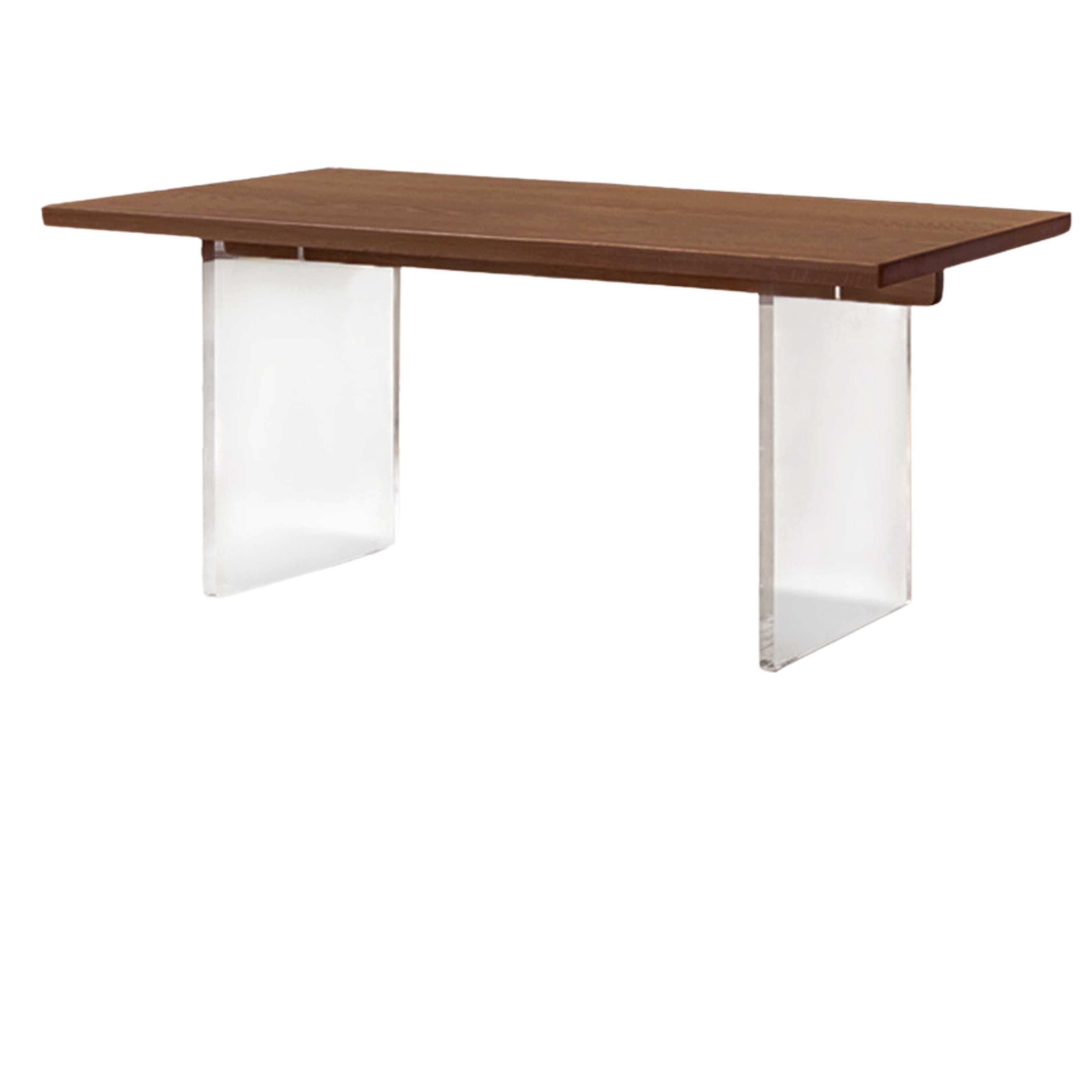 Premium Black Walnut & Oak Solid Wood Acrylic Suspension Dining Table - Modern Floating Design for Kitchen, Dining Room & Small Spaces
