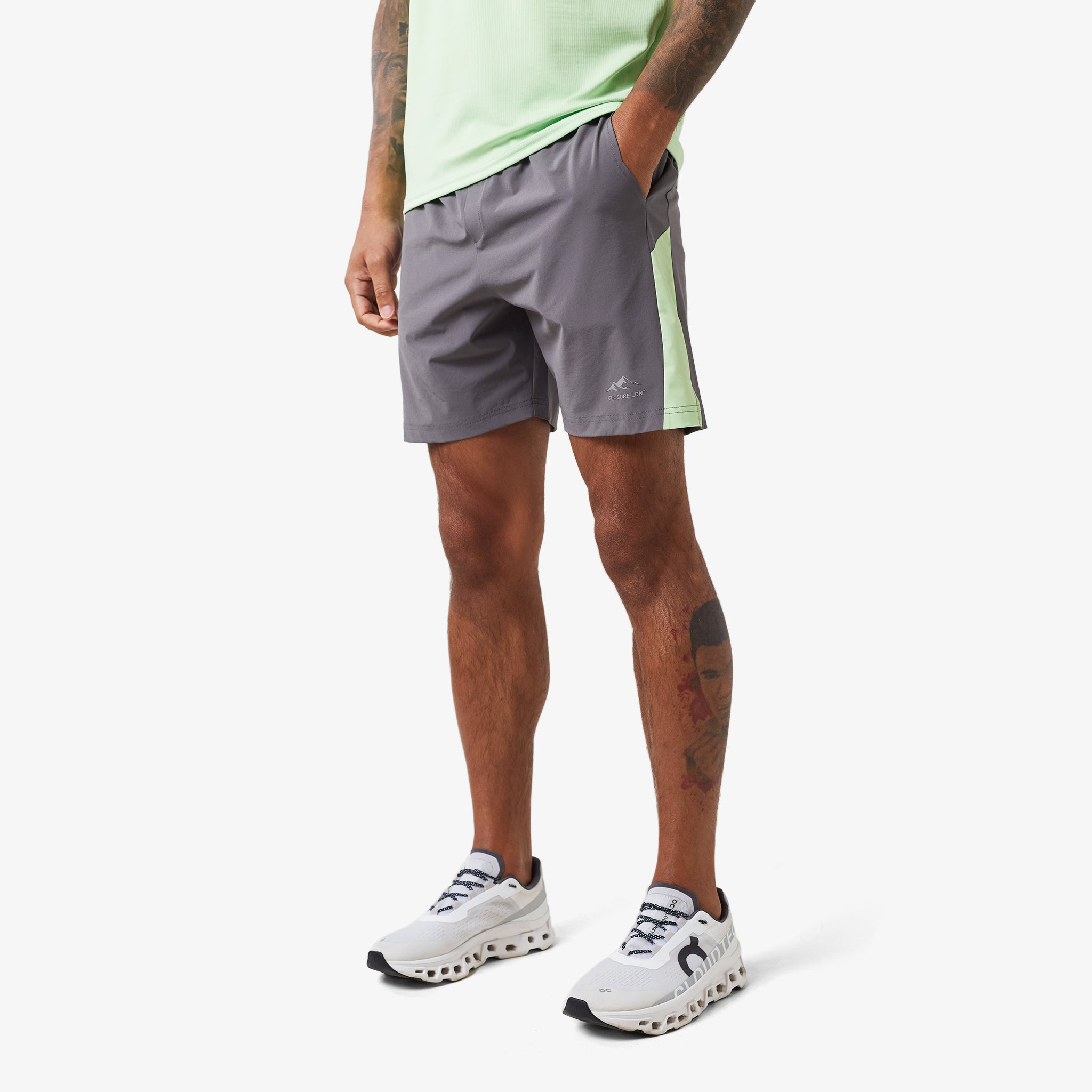 Cut & Sew Training Twinset - Lime & Charcoal | Workout & Gym Outfit for Women | Perfect for Yoga, Running & Fitness Training
