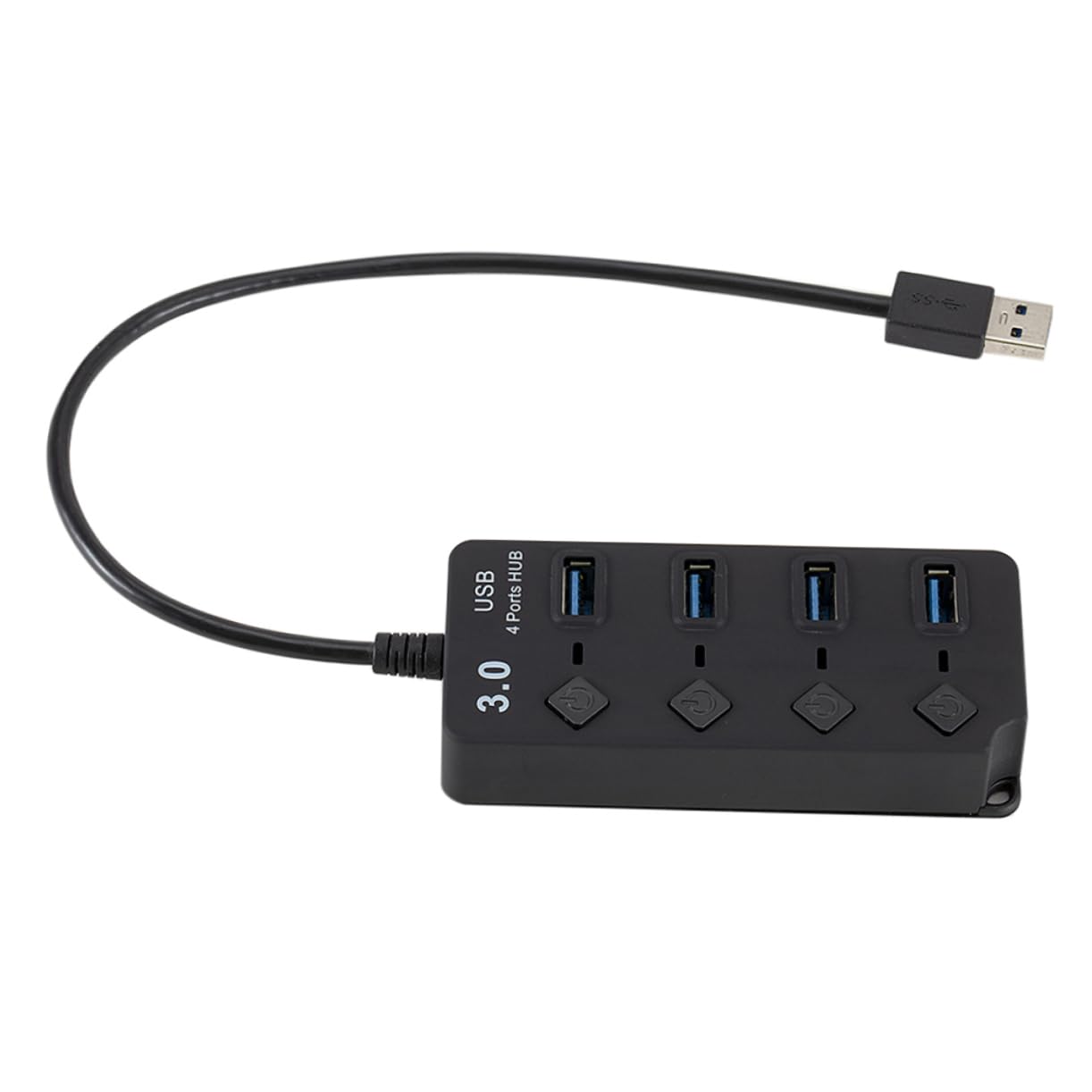 OSALADI 4-Port USB 3.0 Hub with Individual Switches - High Speed Data Transfer for Laptop, PC, Tablet & Smartphone - Perfect for Home Office, Gaming & Travel Accessories