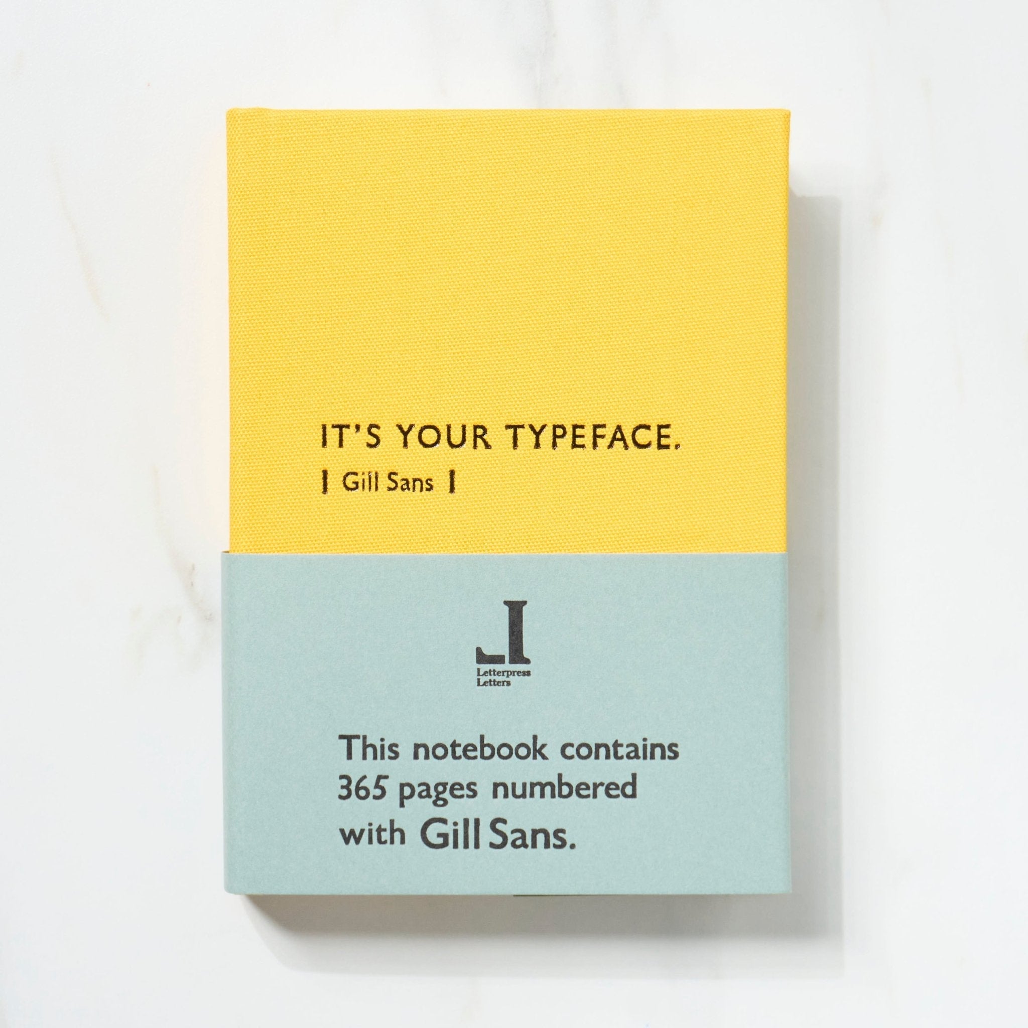 TYPEFACE NOTEBOOK A6 Size - 365 Page Notebook with Gill Sans & Letterpress Letters - Perfect for Journaling, Sketching & Note Taking