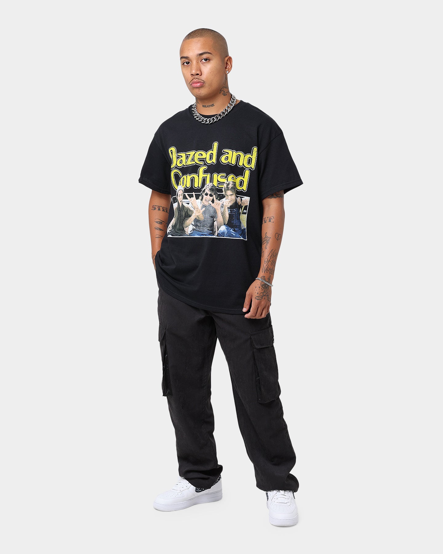 Vintage Washed Black T-Shirt - American Thrift X 420 Dazed And Confused Retro Graphic Tee | Casual Streetwear for Music Festivals & 90s Theme Parties