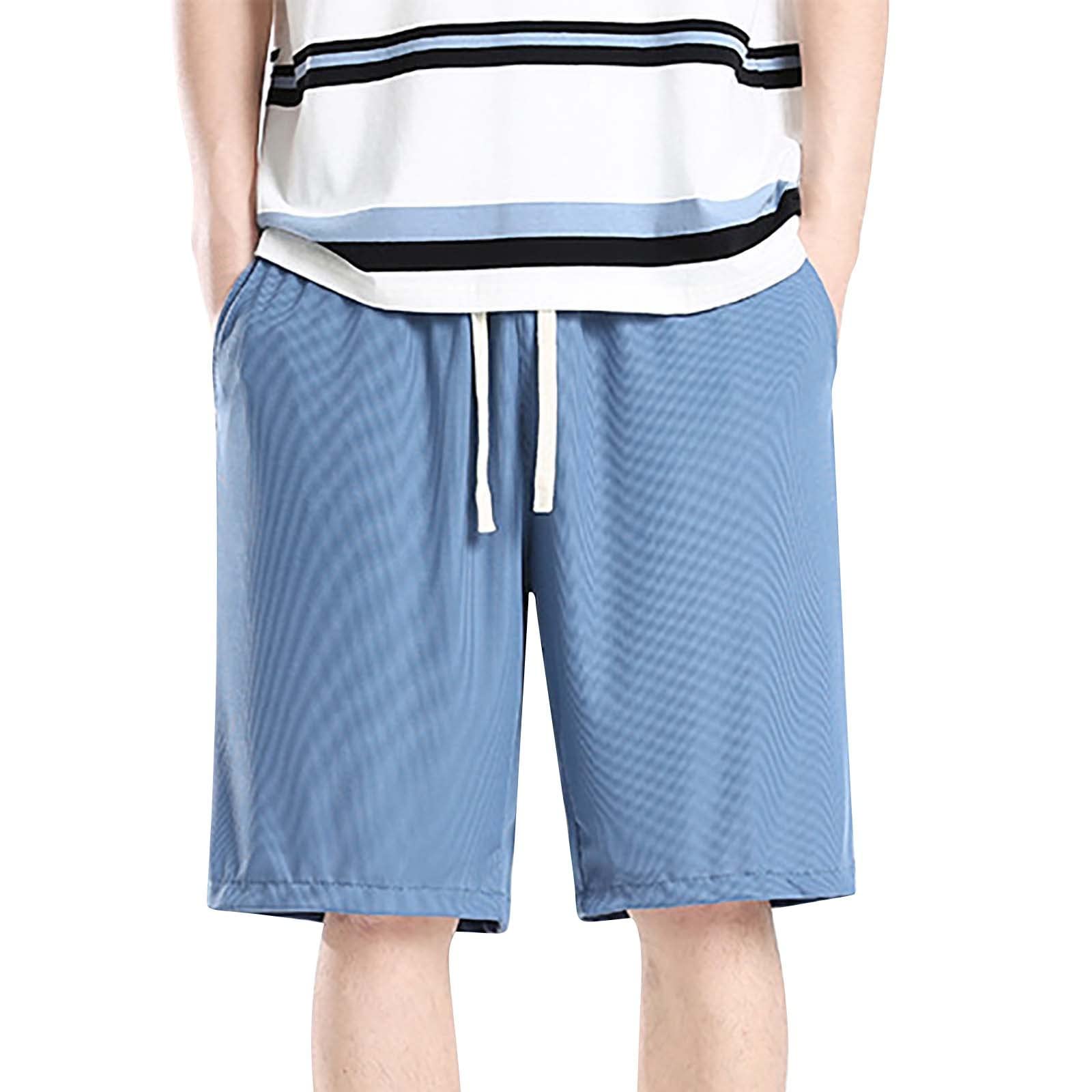 **LindoMaker Men's 7 Inch Inseam Bermuda Shorts - Stretch Waist, Regular Fit - Athletic Running & Hiking Shorts for Outdoor Activities**