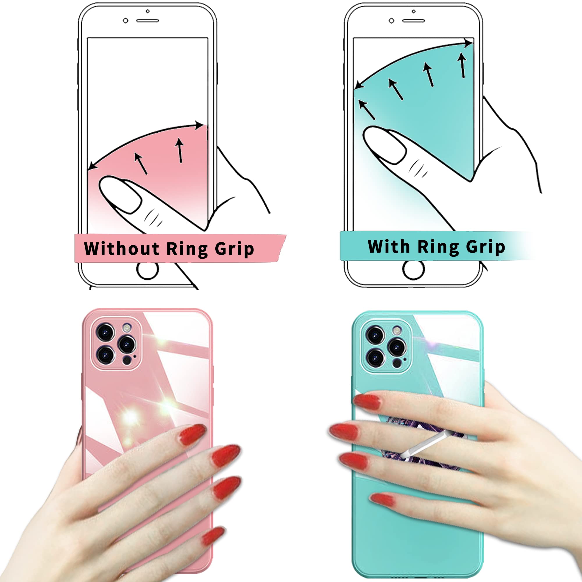 Printed Marble Purple Phone Holder Ring Grip - Finger Ring Stand for Cell Phone & Tablet - Perfect for Hands-Free Viewing, Gaming, and Selfies