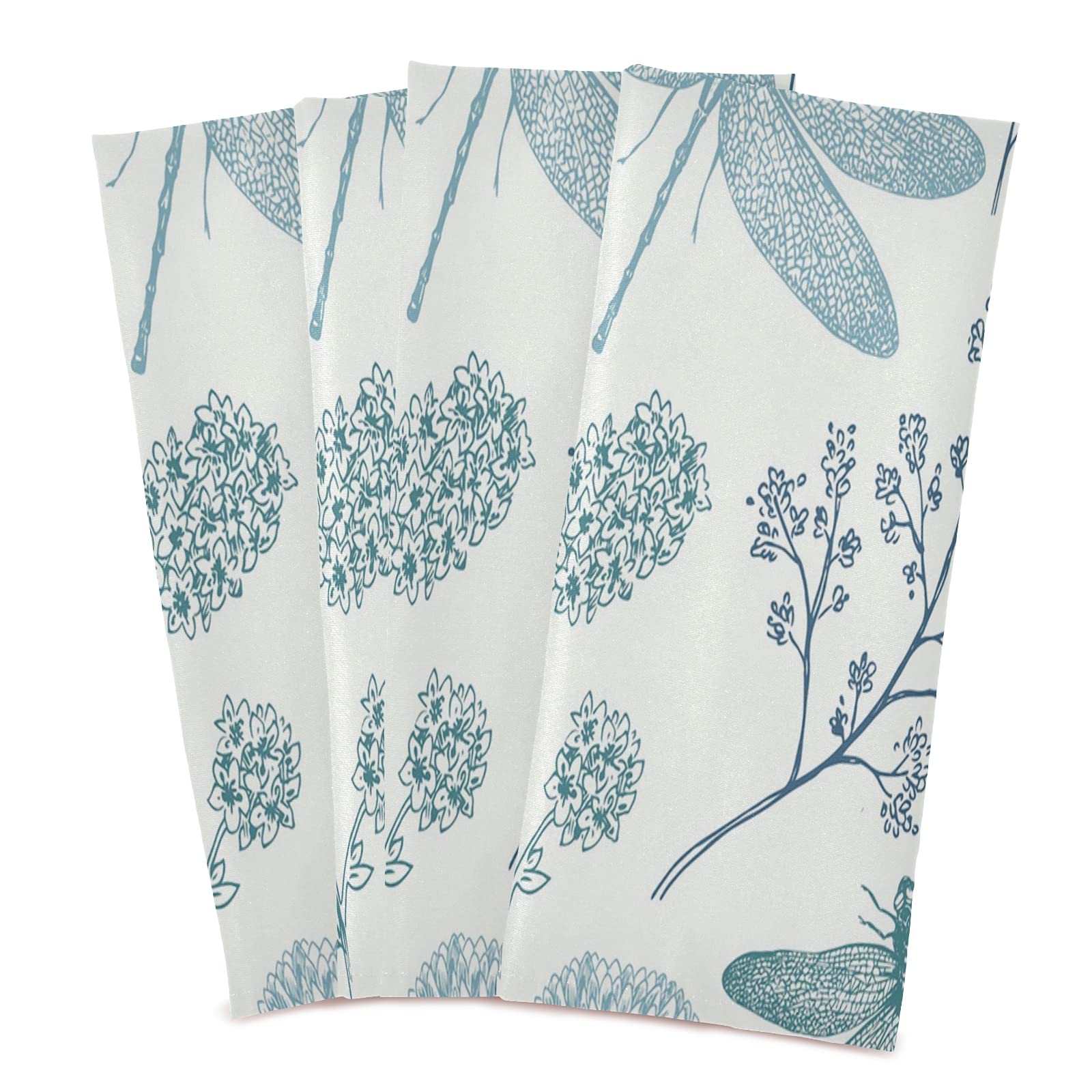 ALAZA Dragonfly Decorative Kitchen Dish Towels Set of 4 - Soft, Absorbent Hand Towels for Cooking, Cleaning & Home Decor - 18 x 28 Inch Dishcloths - Perfect for Kitchen, Dining & Gift Giving