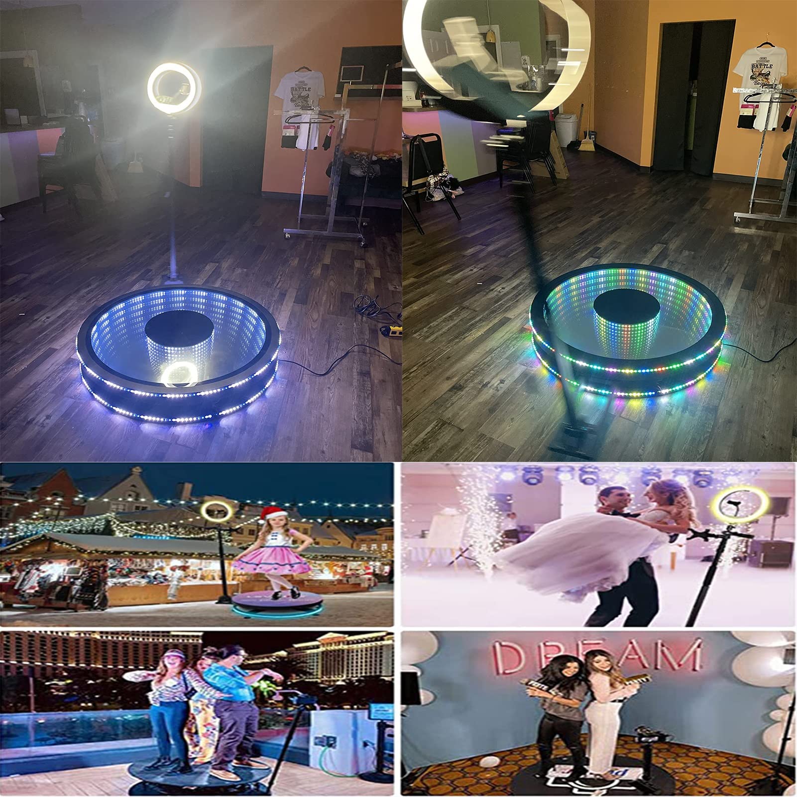 360° Rotating Photo Booth Machine for Weddings & Parties - Automatic Slow Motion Selfie Camera with Platform Holder (100cm/39.4in) - Perfect for Events, Rentals, Live Streaming & Social Media Sharing