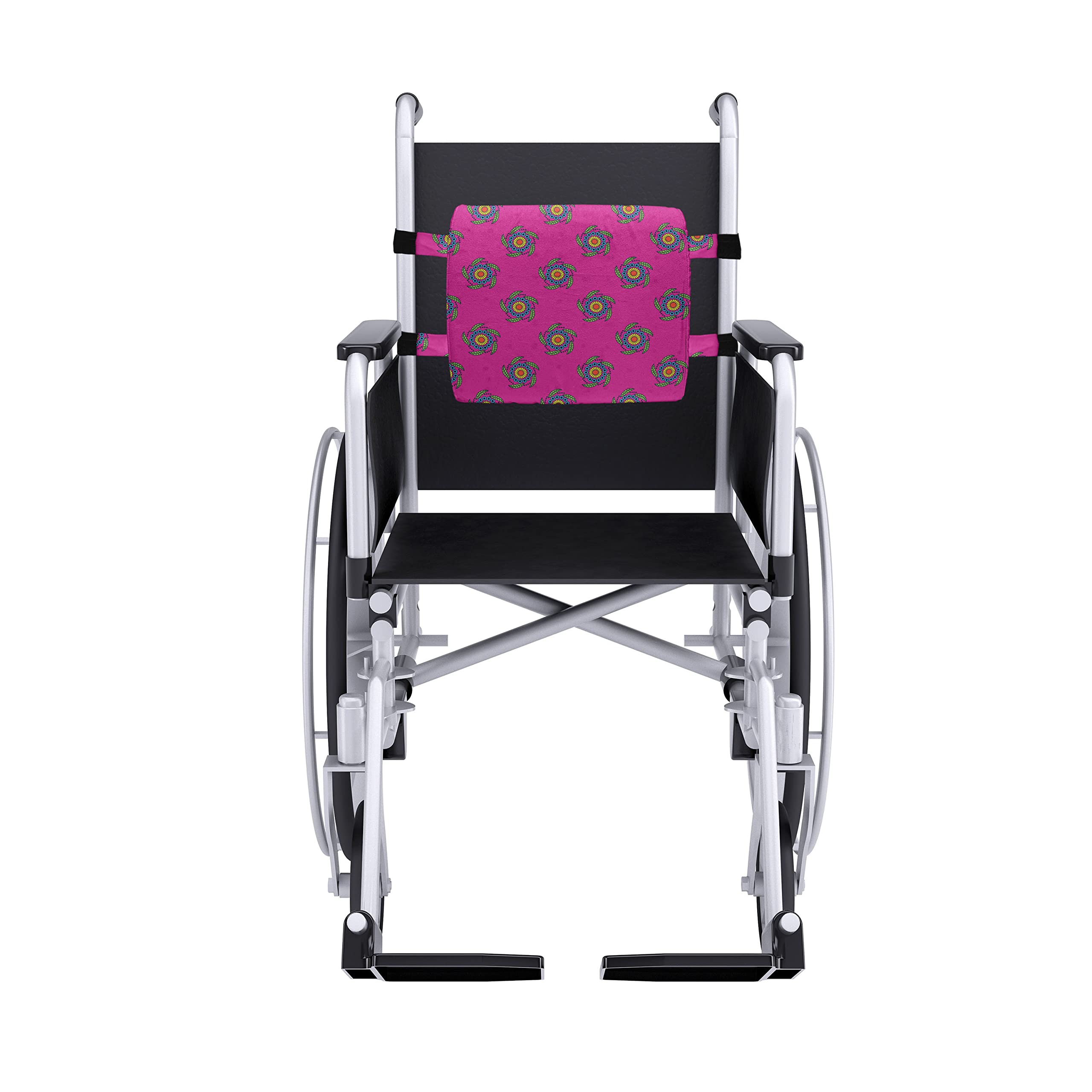 Ambesonne Ethnic Lumbar Support Pillow - Windmill Inspired Floral Design with Leaves, Circles & Polka Dots - High Density Foam for Office Chair & Car Seat - 14