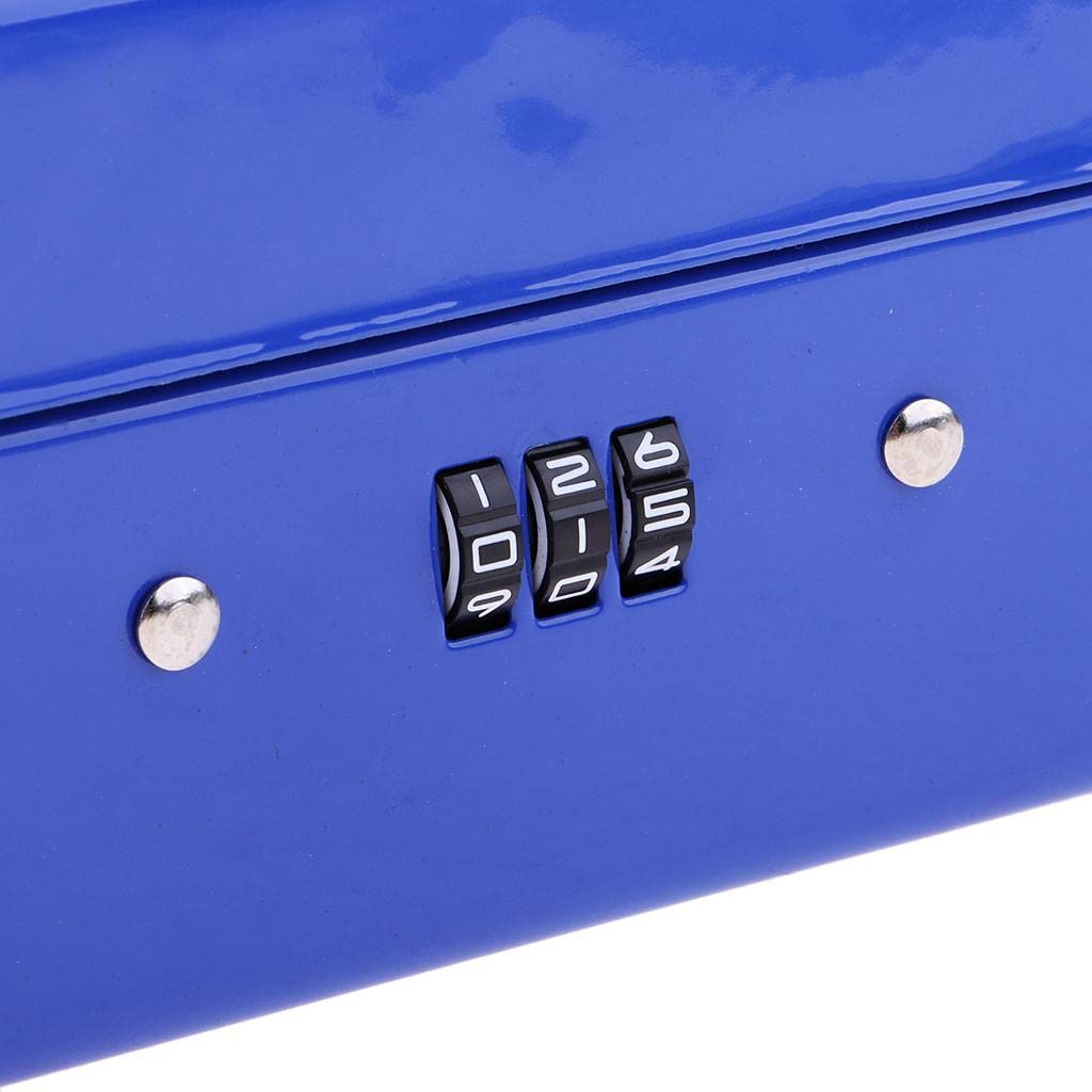 Lockable Cash Box with Key - Secure Money Storage for Jewelry, Coins & Valuables - Ideal for Home, Office & Travel - Blue